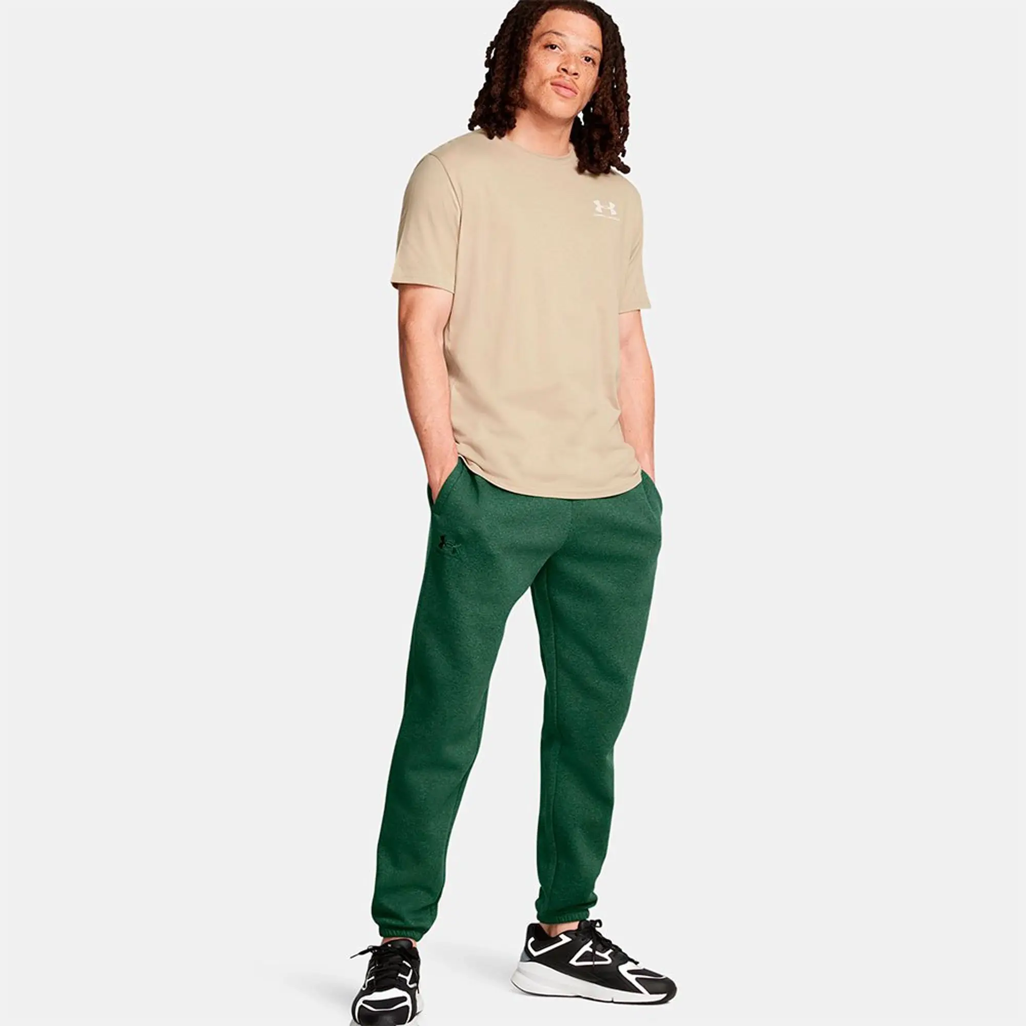 Under Armour Essential Fleece Joggers, Green Medium
