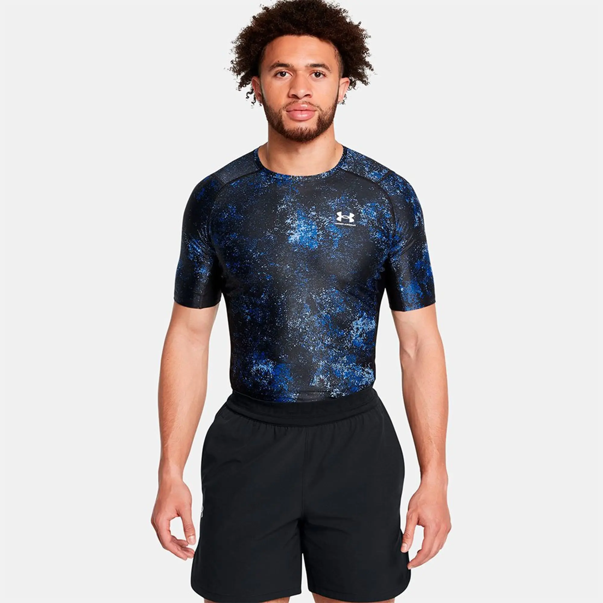 Under Armour Men's HeatGear® Iso-Chill Printed Short Sleeve Tech Blue / White M