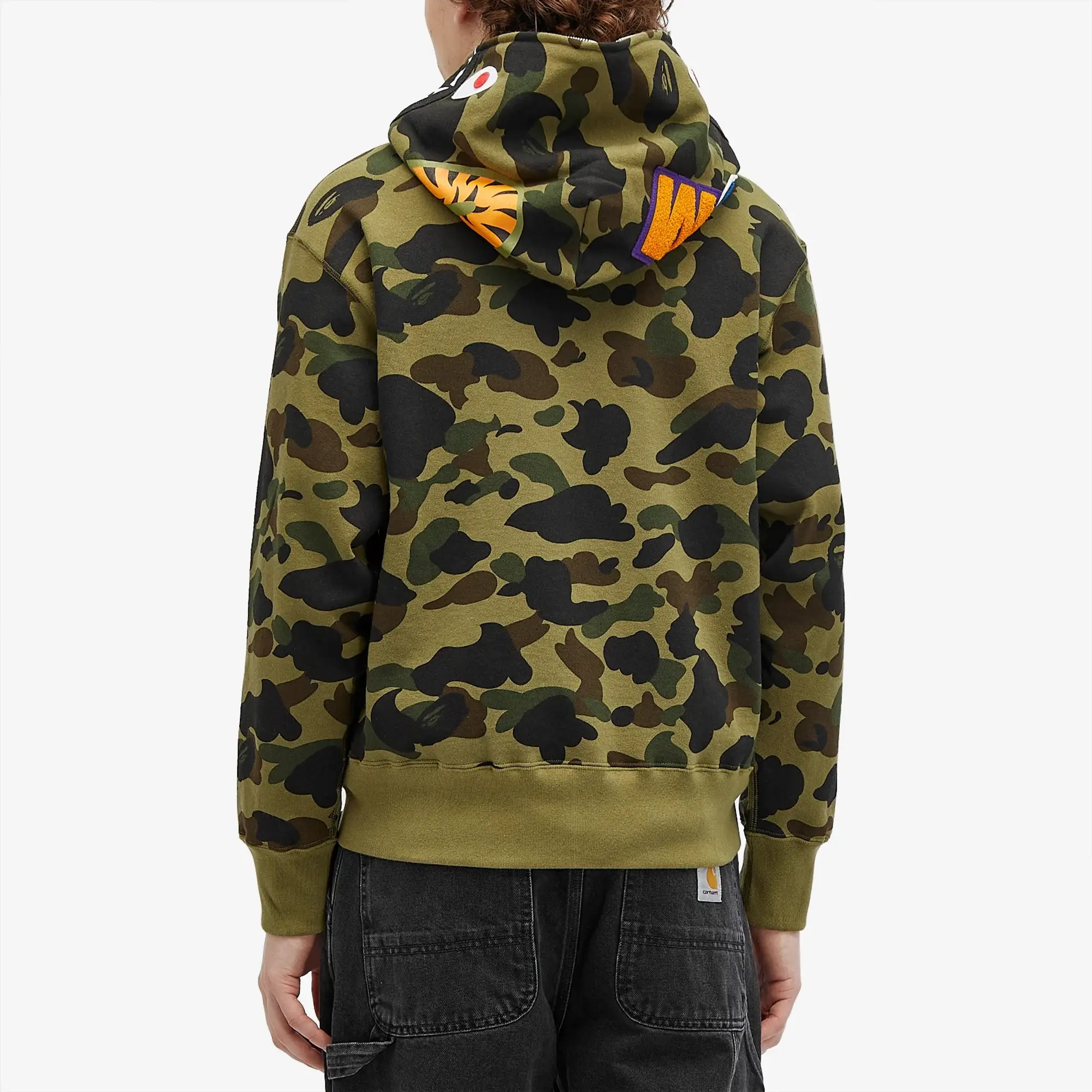 A Bathing Ape Women's 1st Camo Shark Full Zip Hoodie Wide Green