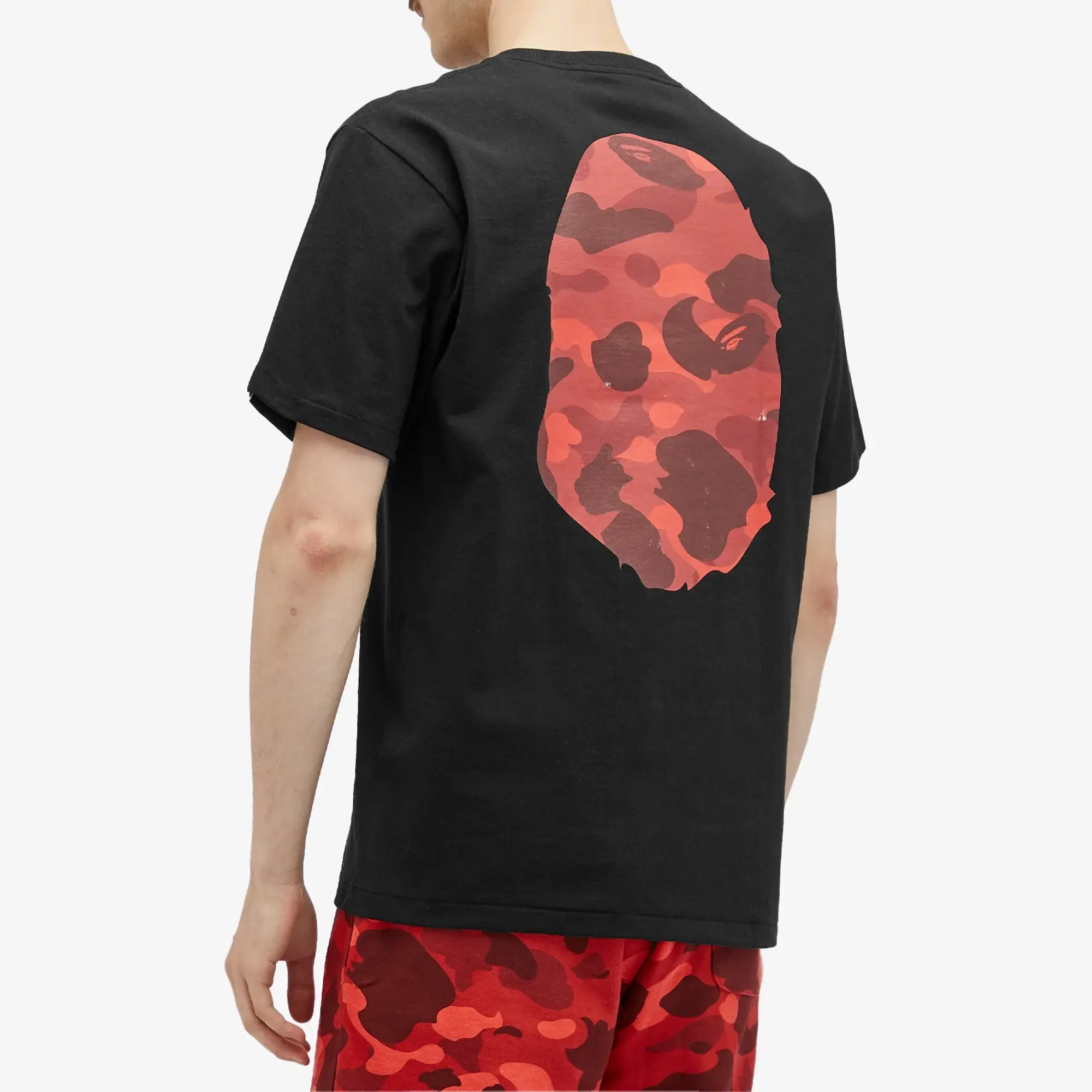 A Bathing Ape Men's Camo Big Ape Head T-Shirt Black/Red