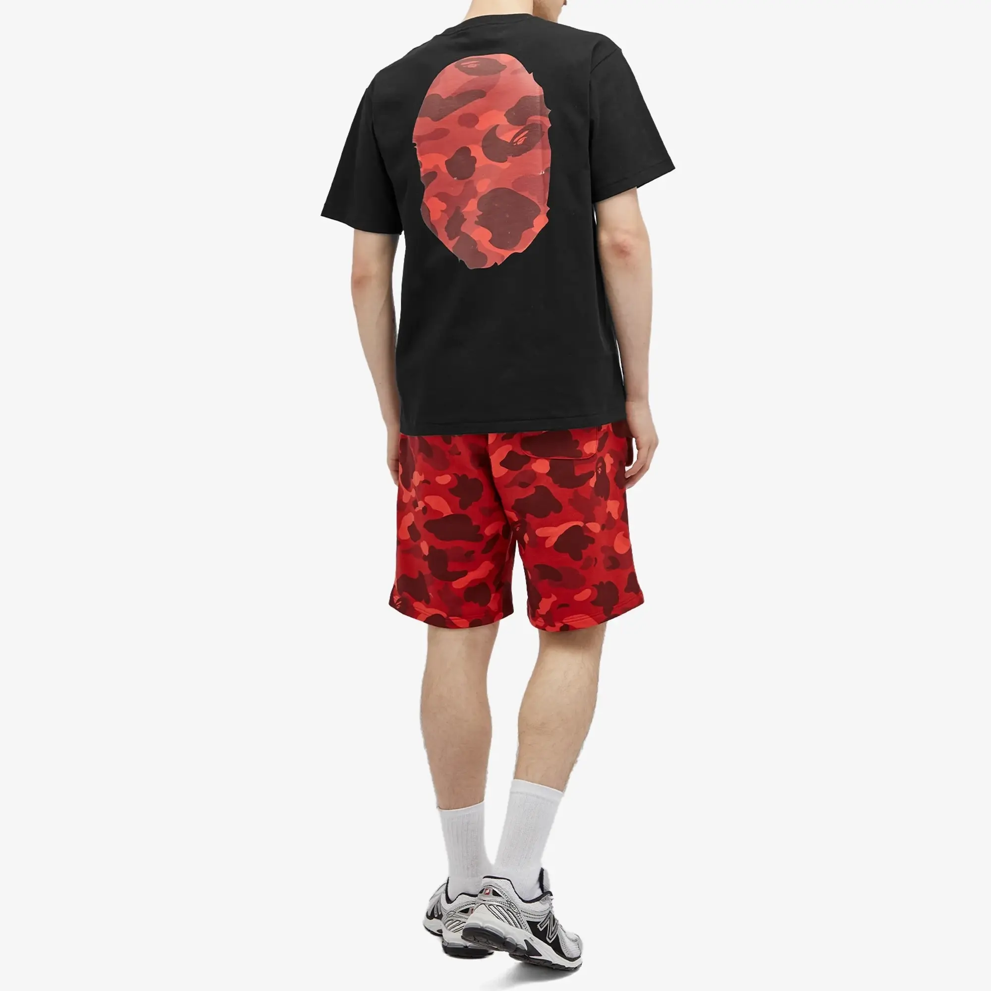 A Bathing Ape Men's Camo Big Ape Head T-Shirt Black/Red