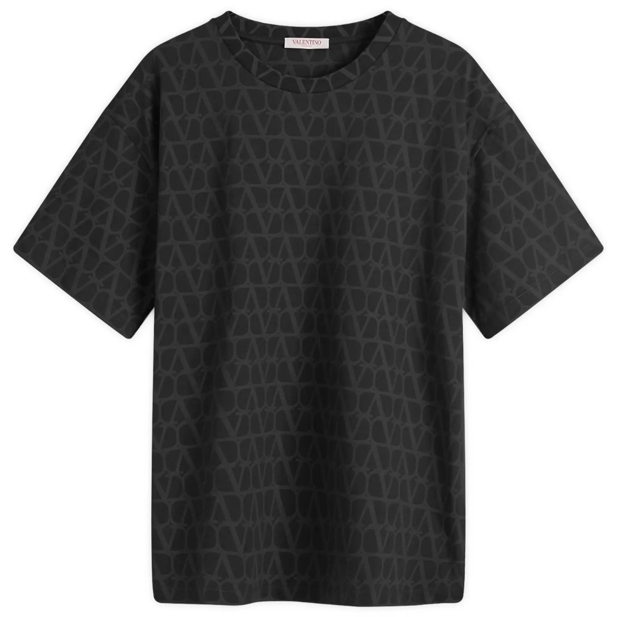 Valentino Men's V Logo Tonal T Shirt Black