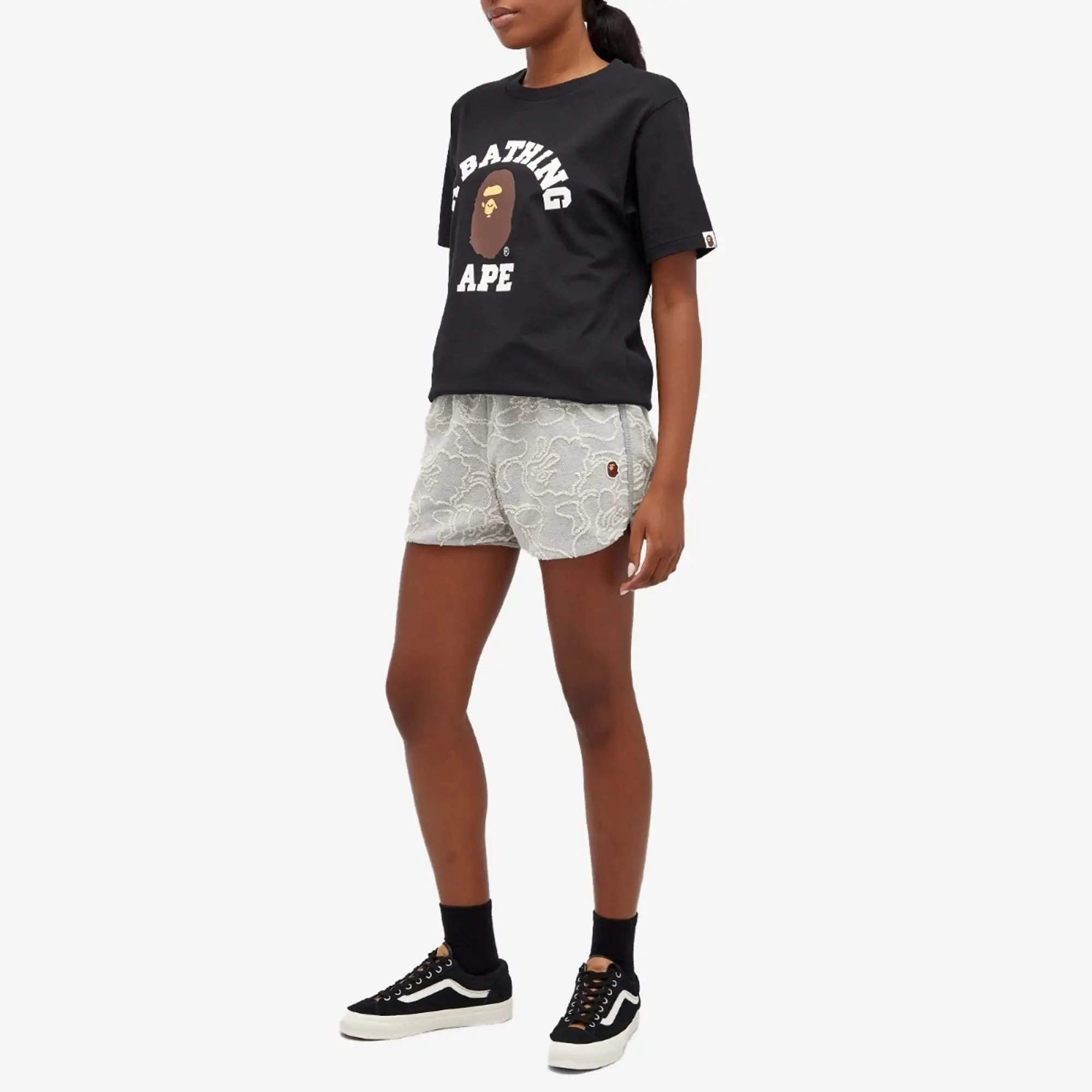 A Bathing Ape Women's Neon Camo Jacquard Shorts Grey