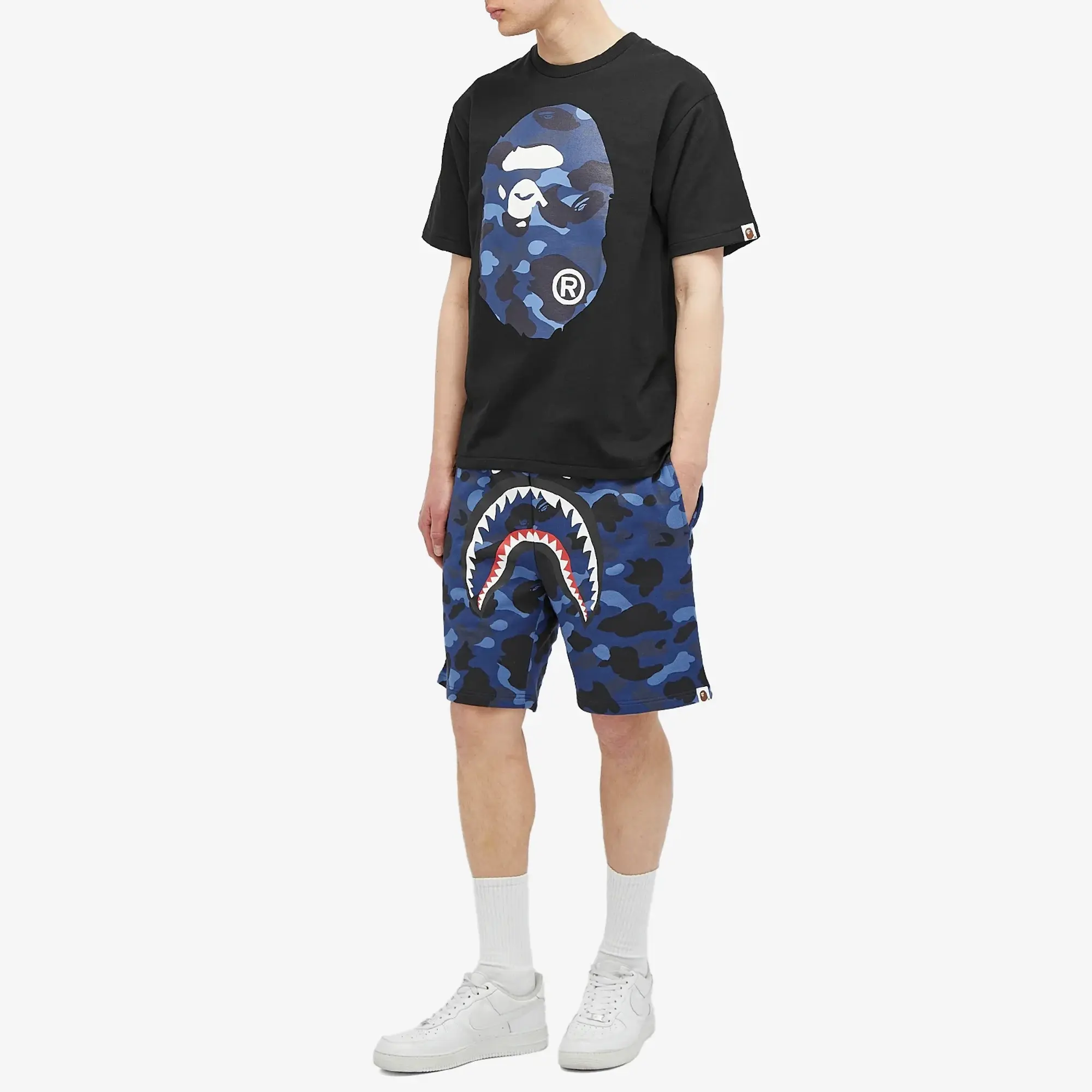 A Bathing Ape Men's Camo Big Ape Head T-Shirt Black/Navy