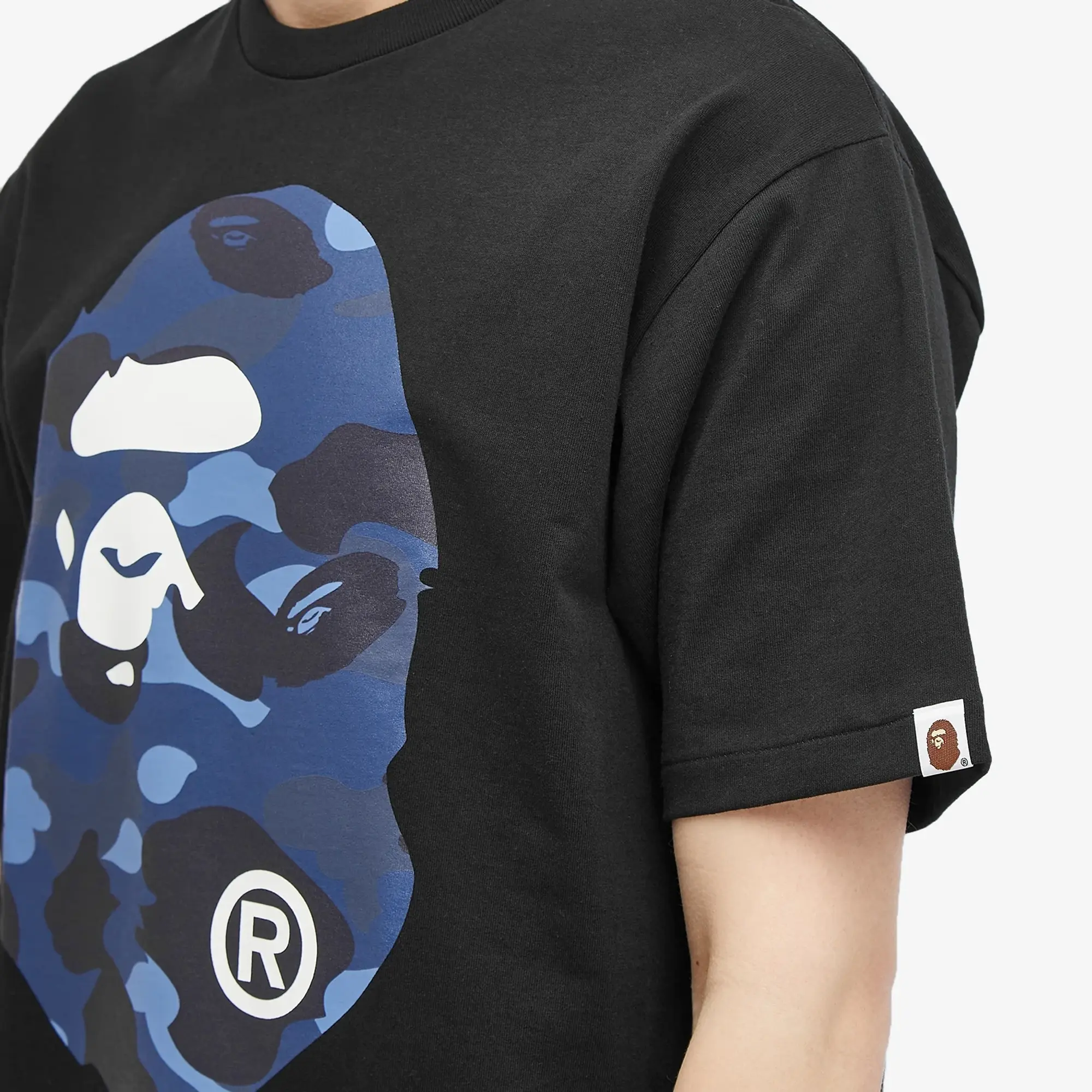A Bathing Ape Men's Camo Big Ape Head T-Shirt Black/Navy