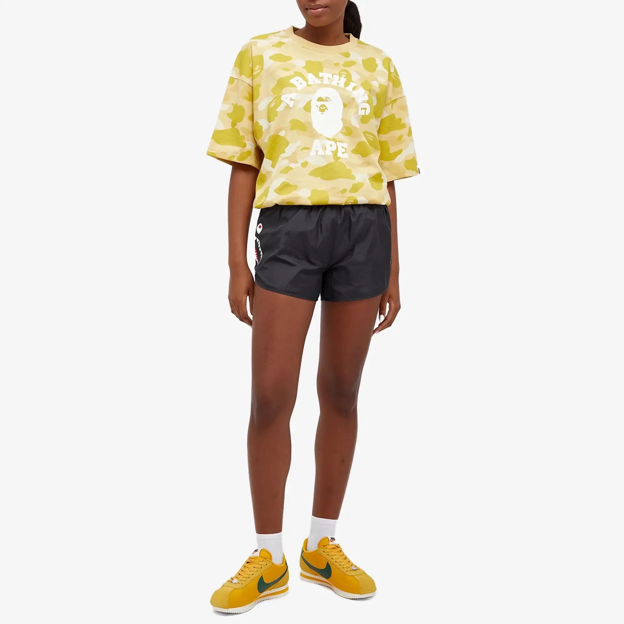 A Bathing Ape Women's Color Camo College T-Shirt Relax Yellow