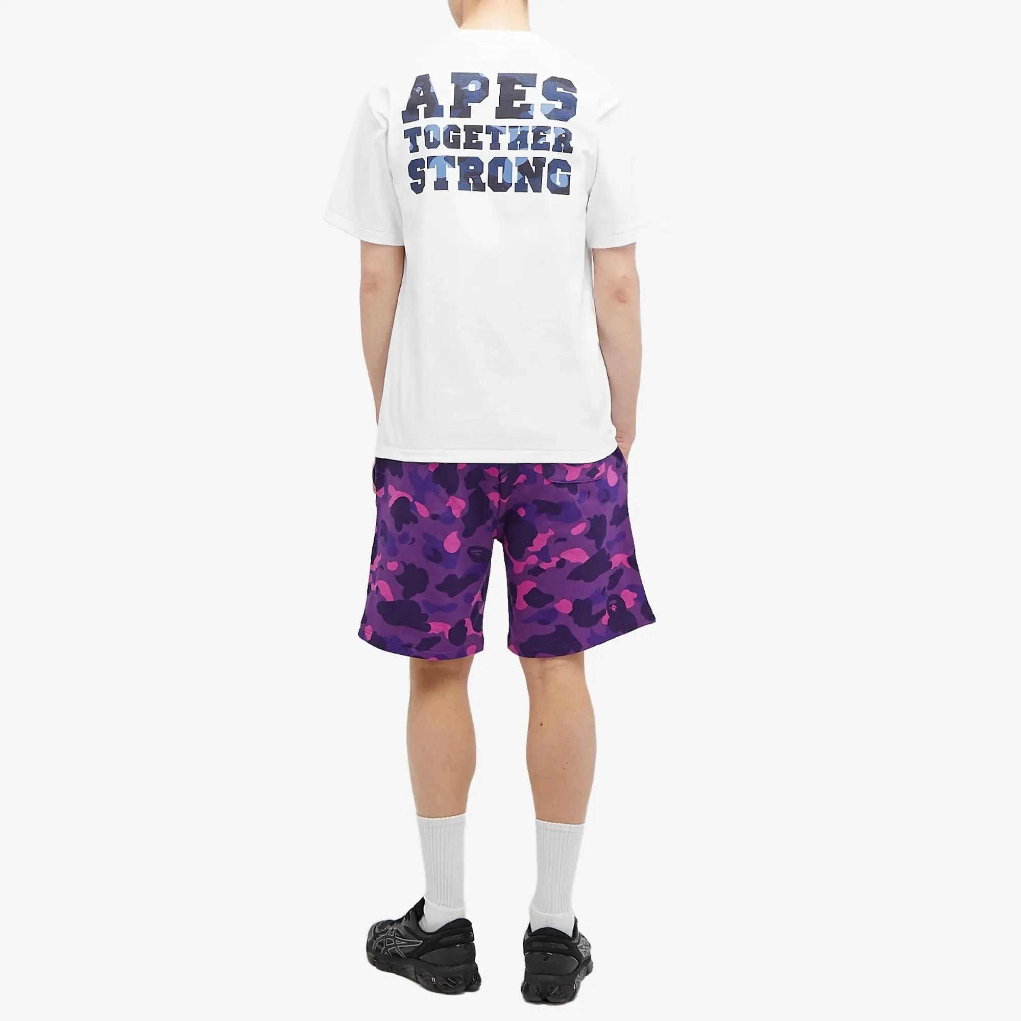 A Bathing Ape Men's Colour Camo College ATS T-Shirt White