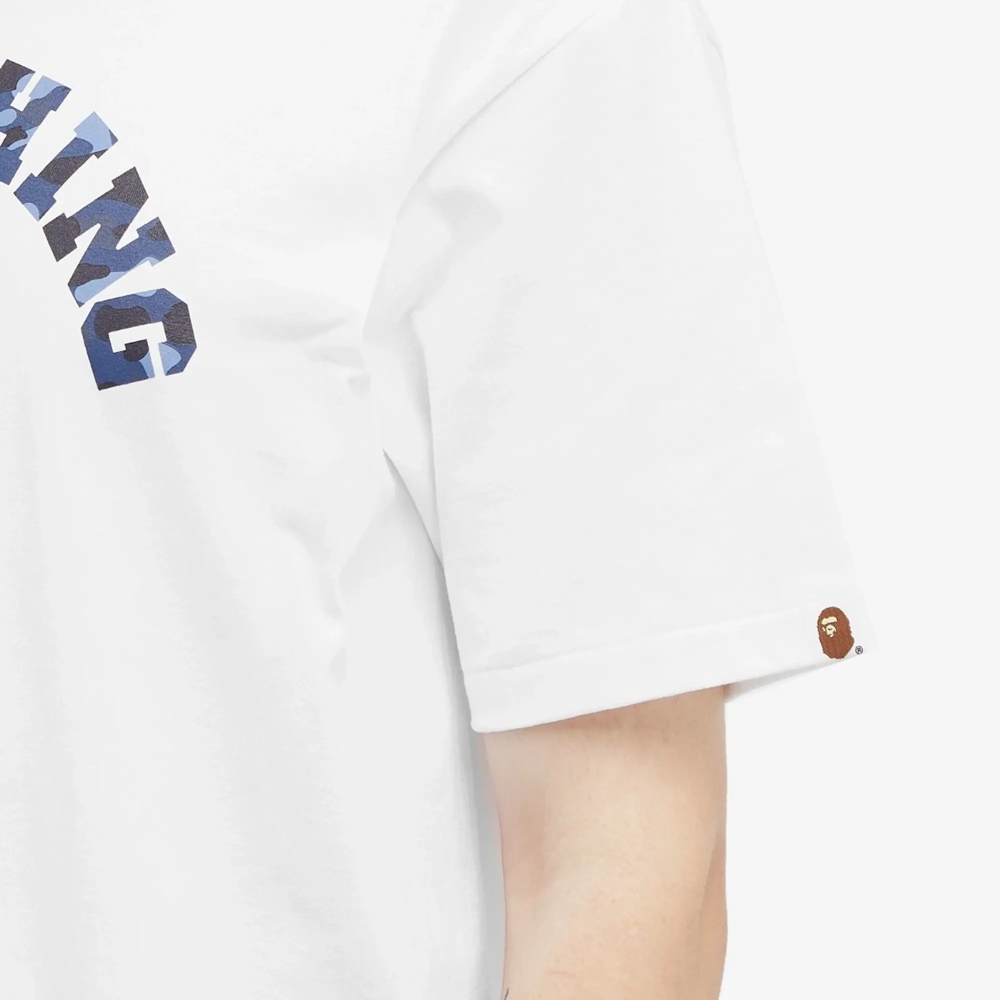 A Bathing Ape Men's Colour Camo College T-Shirt White/Navy