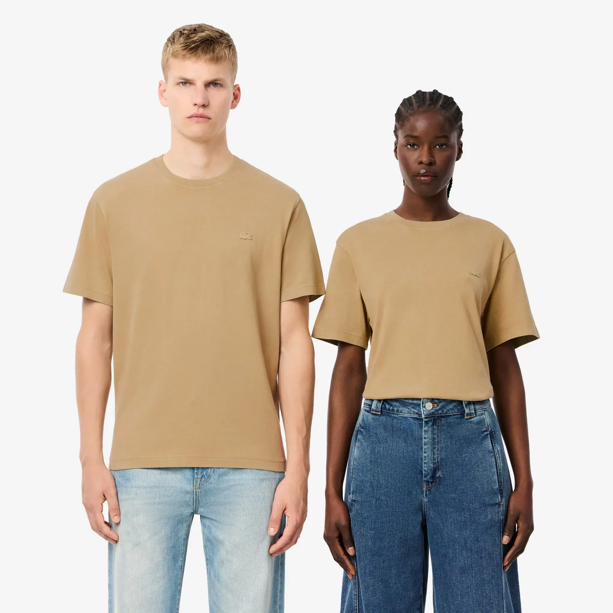 Lacoste Washed Effect Heavy Cotton T-shirt - Beige