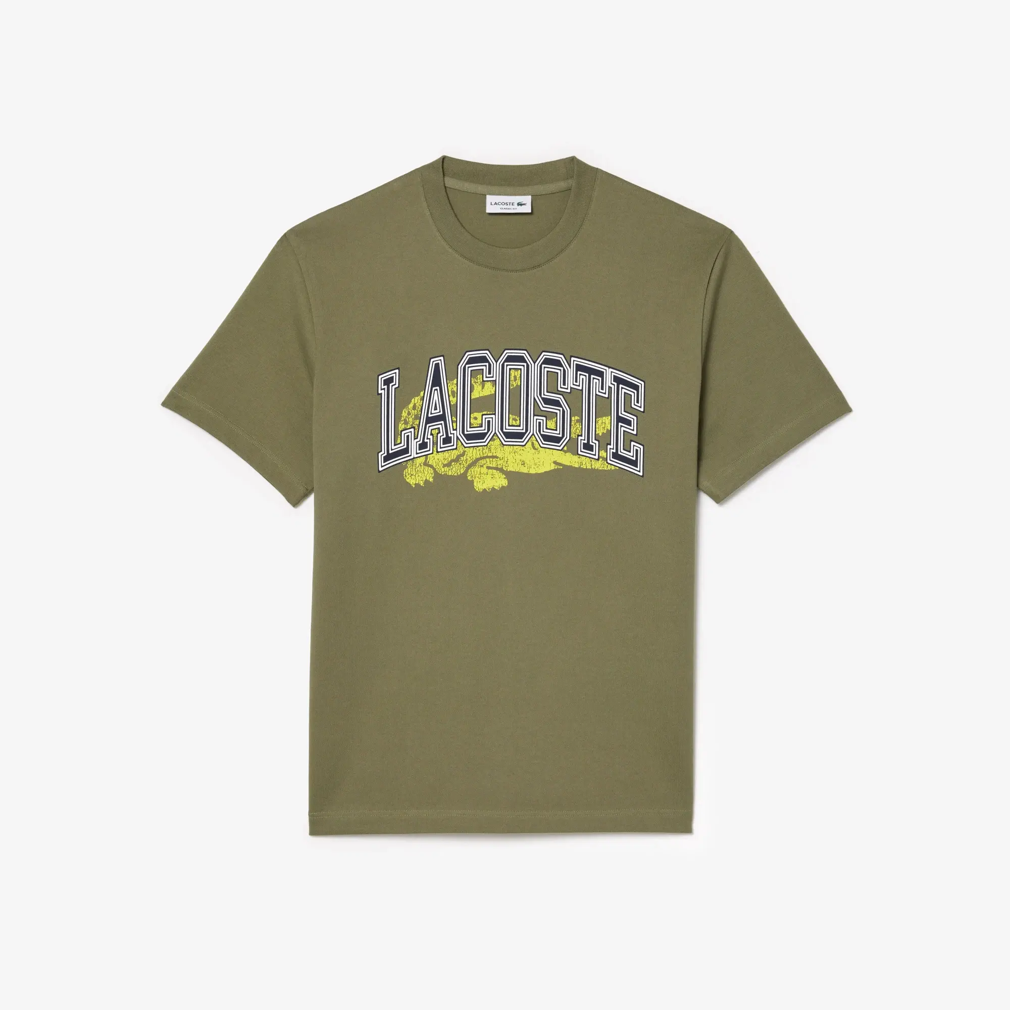 Lacoste Cotton Jersey Signature T-shirt - Khaki Green