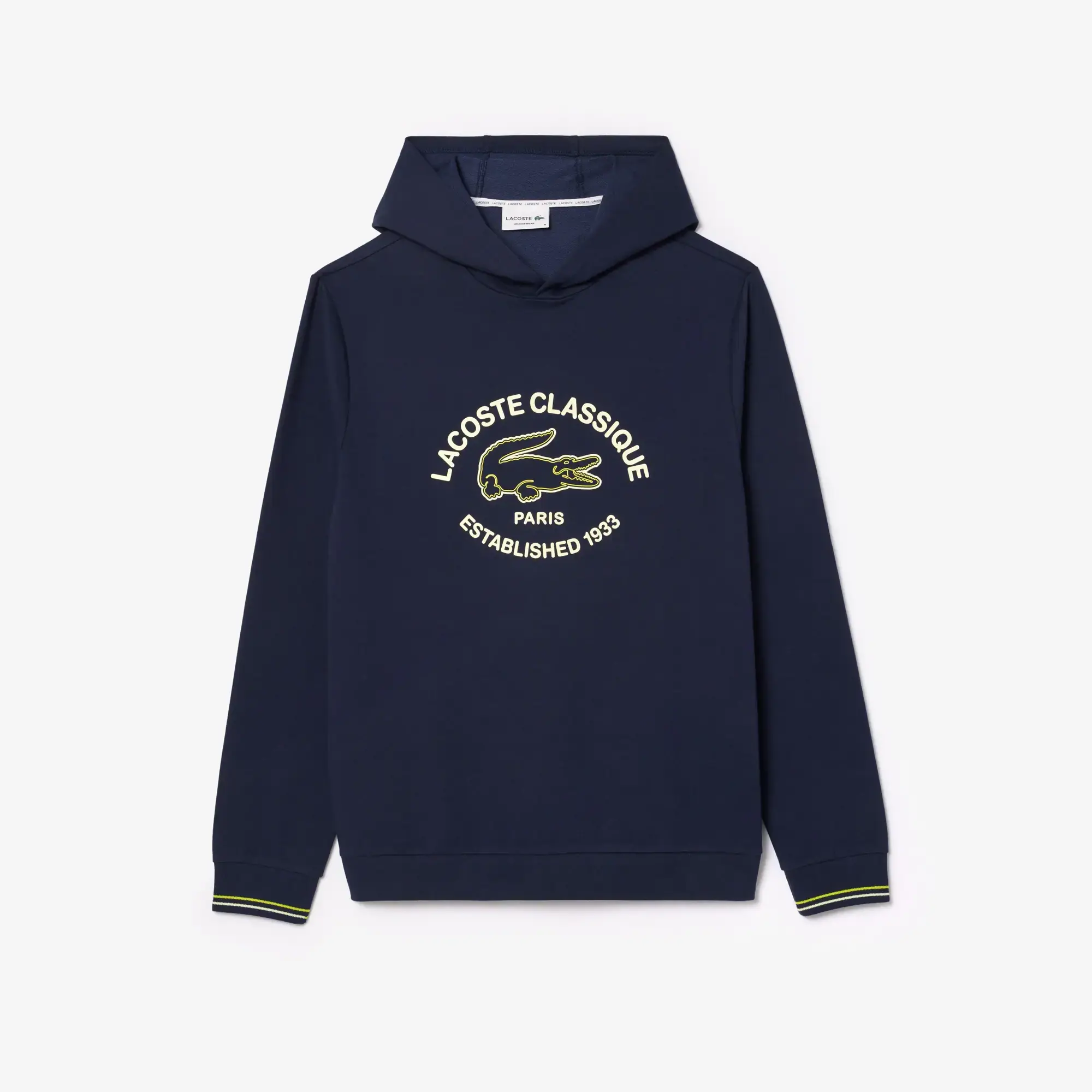 Lacoste Fleece Loungewear Hoodie - Navy Blue / Yellow