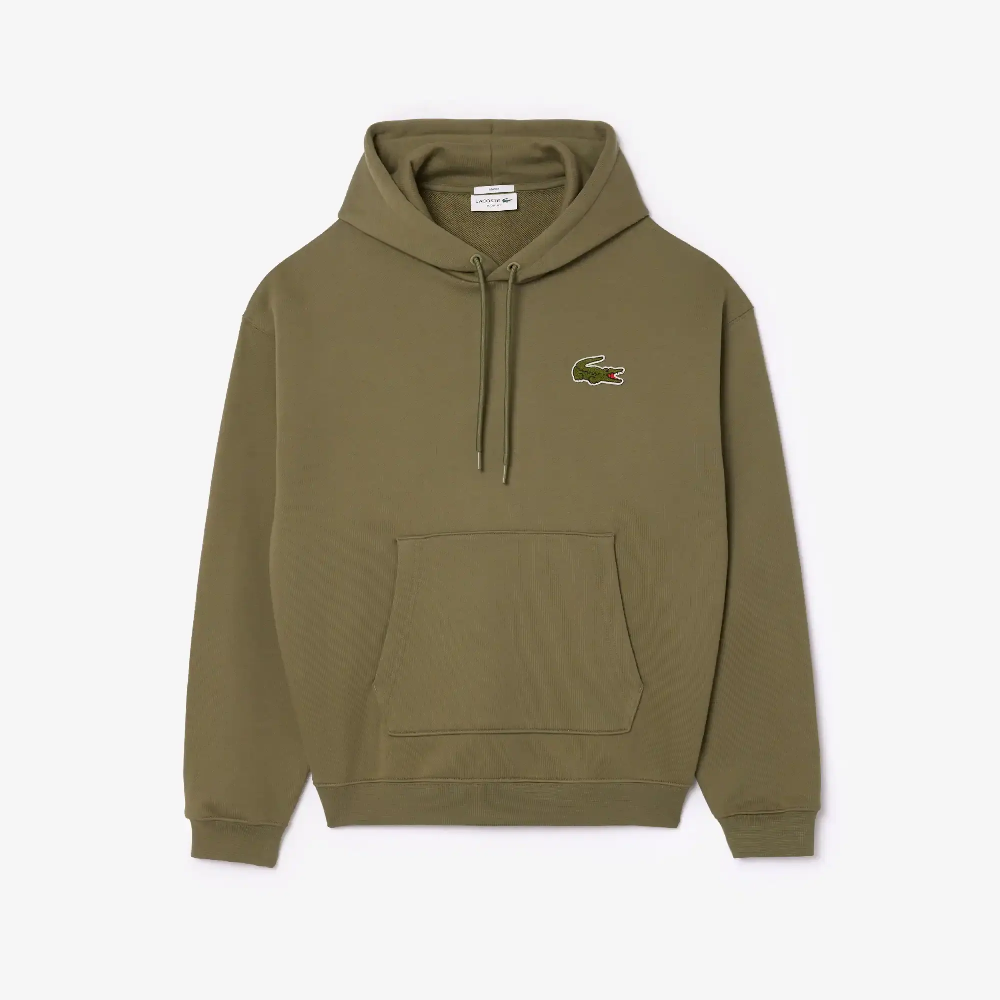 Lacoste Loose Fit Badge Accent Hoodie - Khaki Green