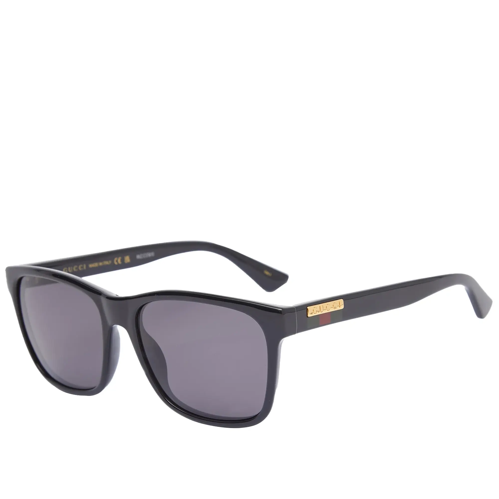 Gucci Men's Lines Acetate Sunglasses Black/Grey