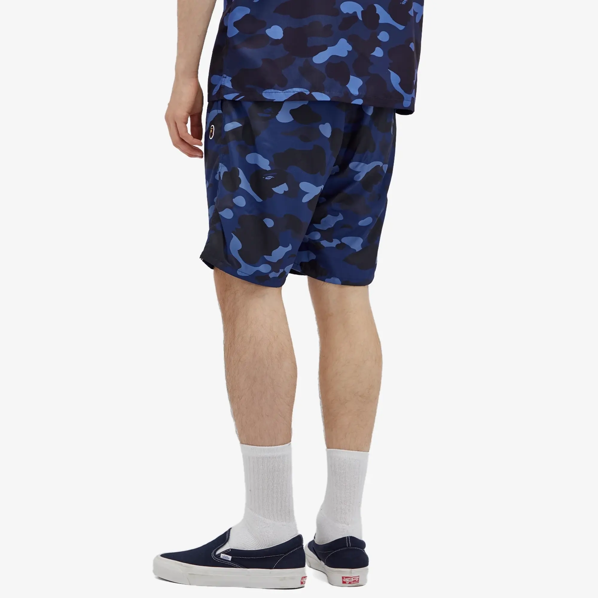 A Bathing Ape Men's Colour Camo One Point Beach Short Navy
