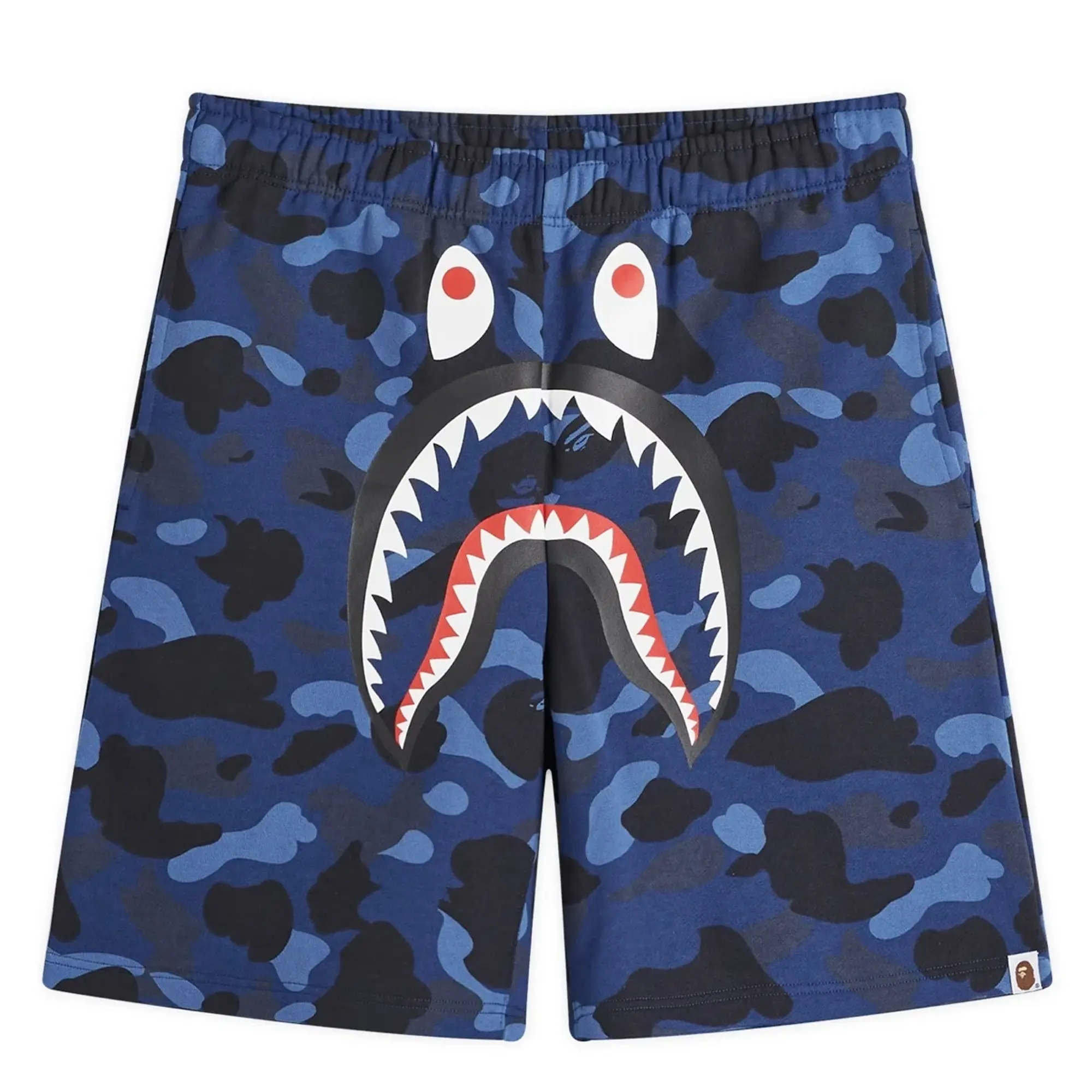 A Bathing Ape Men's Colour Camo Shark Sweat Shorts Navy