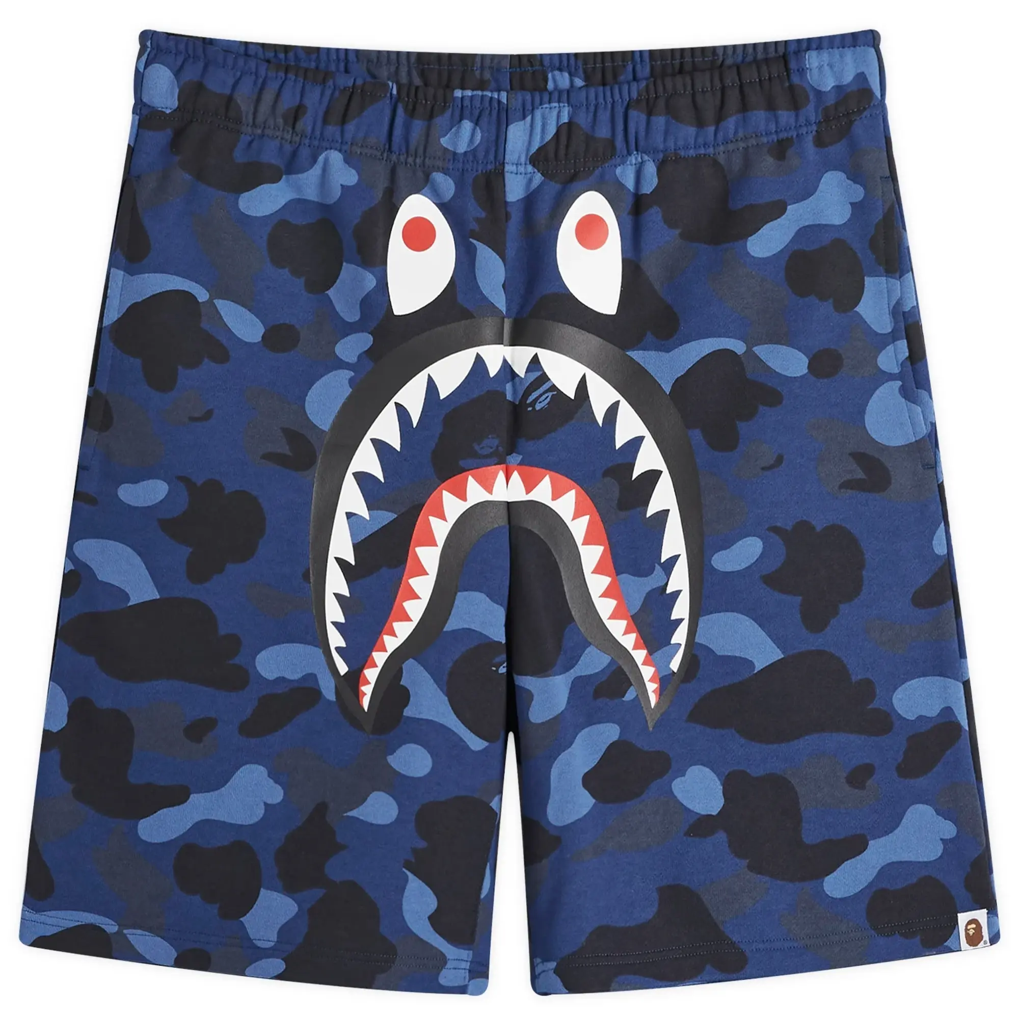 A Bathing Ape Men's Colour Camo Shark Sweat Shorts Navy