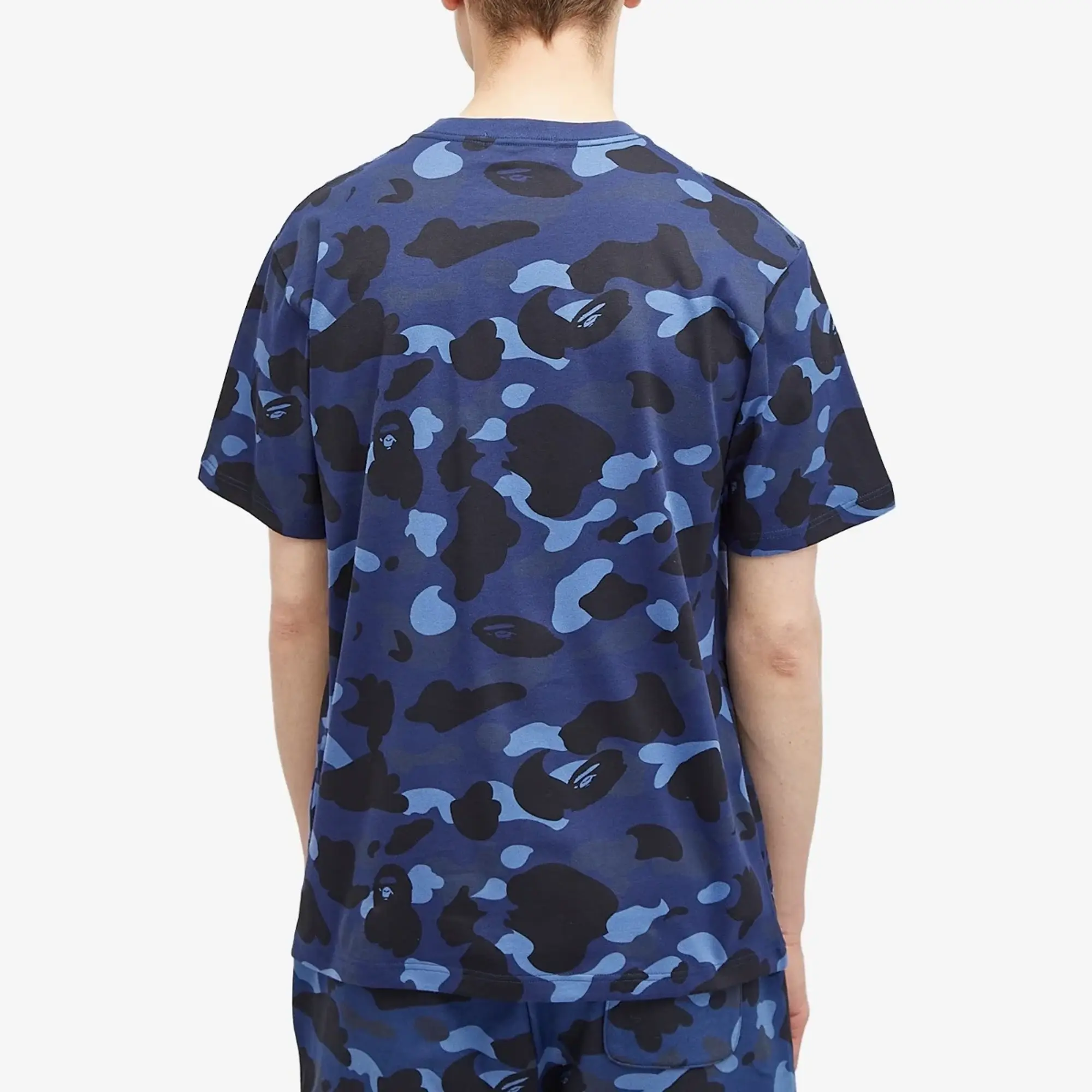 A Bathing Ape Men's Colour Camo College T-Shirt Navy