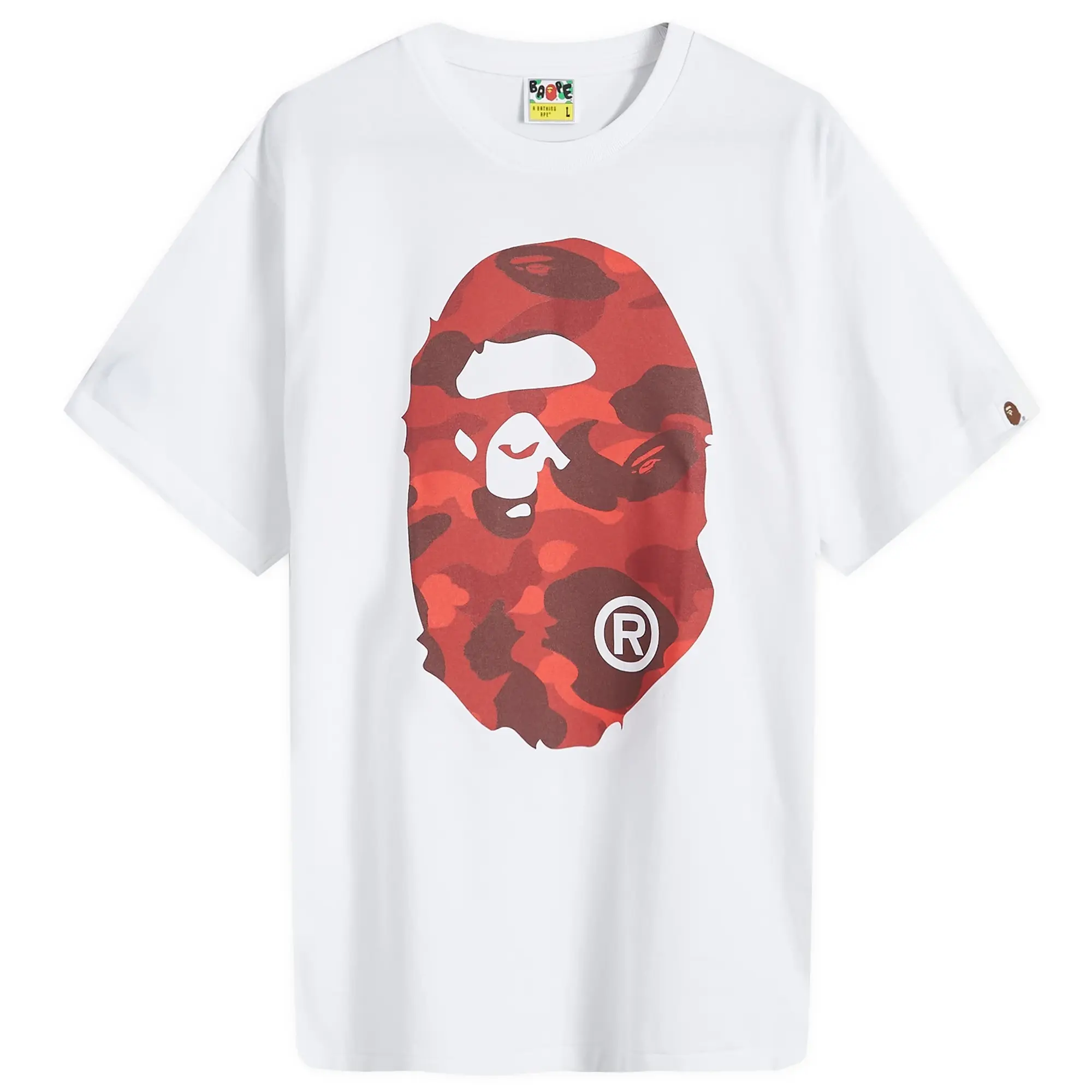 A Bathing Ape Men's Camo Big Ape Head T-Shirt White/Red