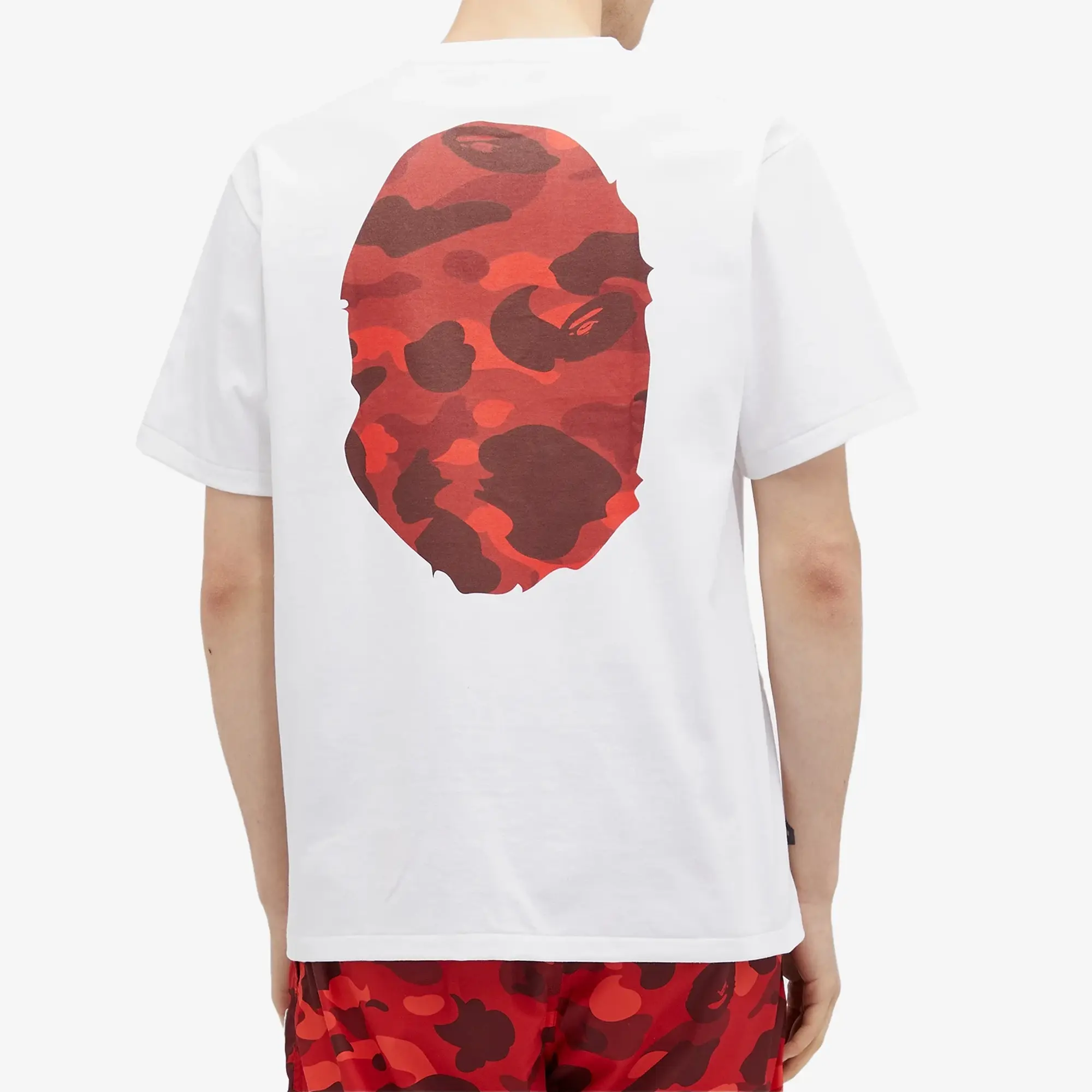 A Bathing Ape Men's Camo Big Ape Head T-Shirt White/Red