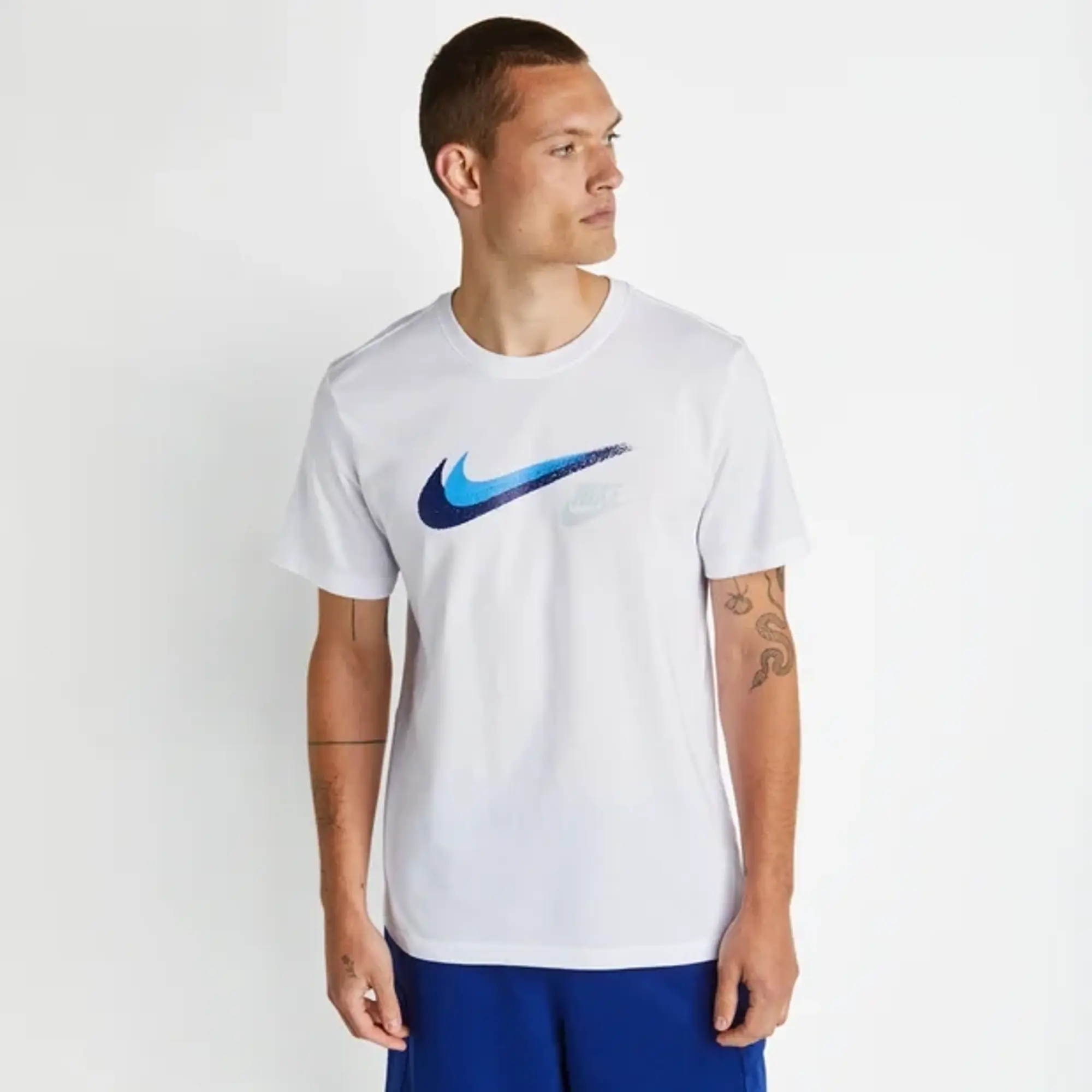 Nike Mens Men’s Signature Swoosh T-Shirt White Cotton