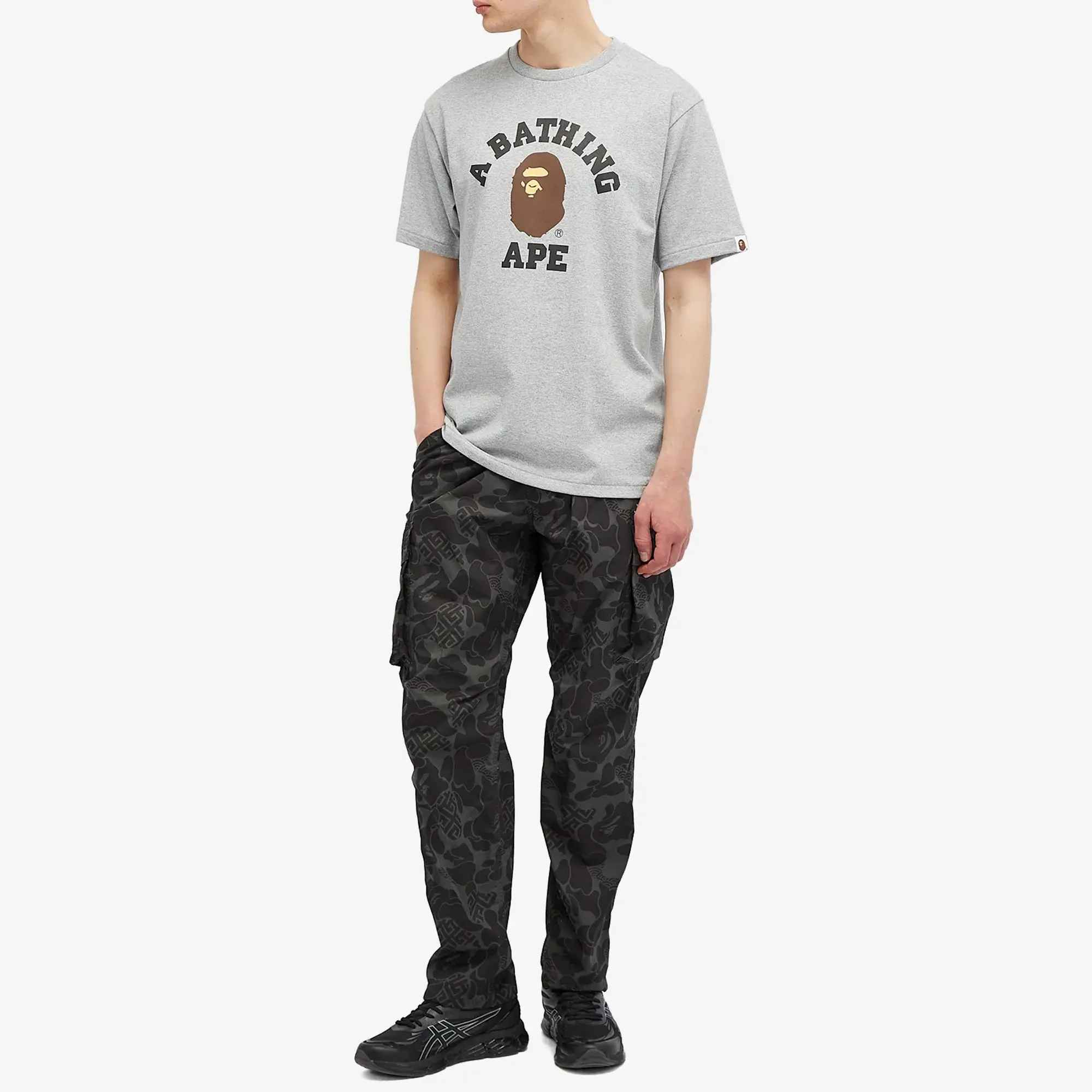 A Bathing Ape Men's College T-Shirt Grey