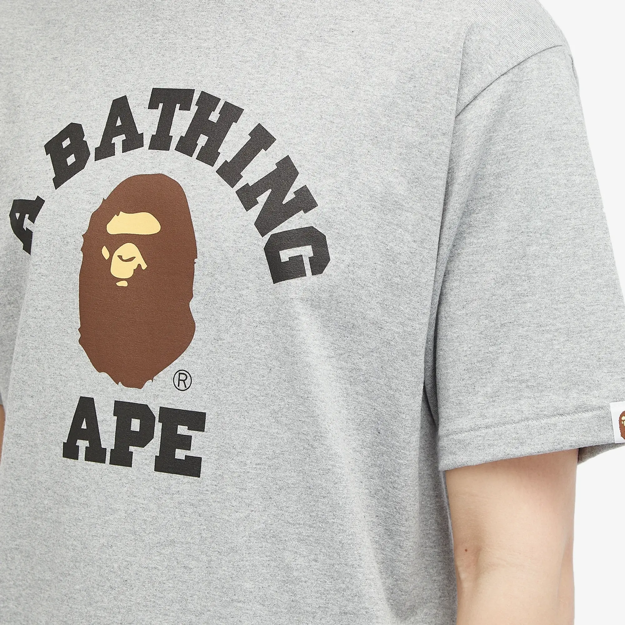 A Bathing Ape Men's College T-Shirt Grey
