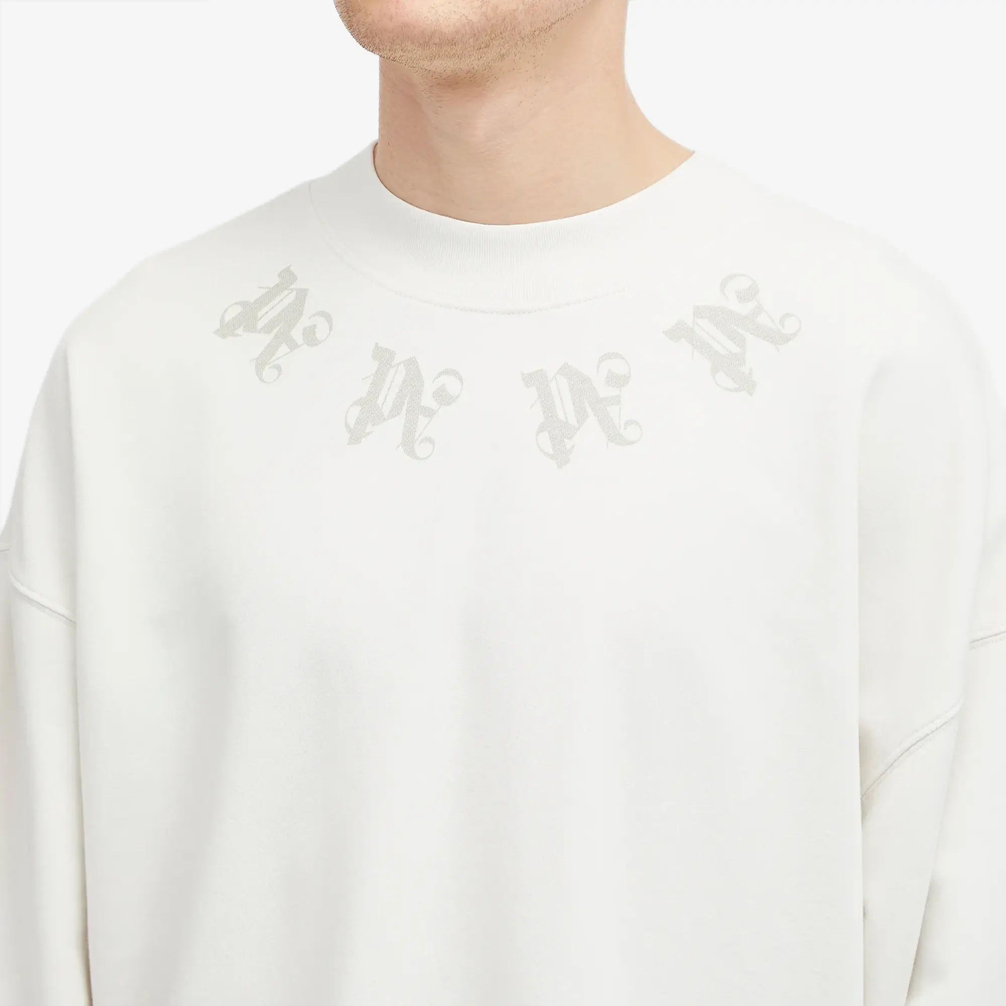 Palm Angels Men's Statement Monogram Crew Sweat Neutral