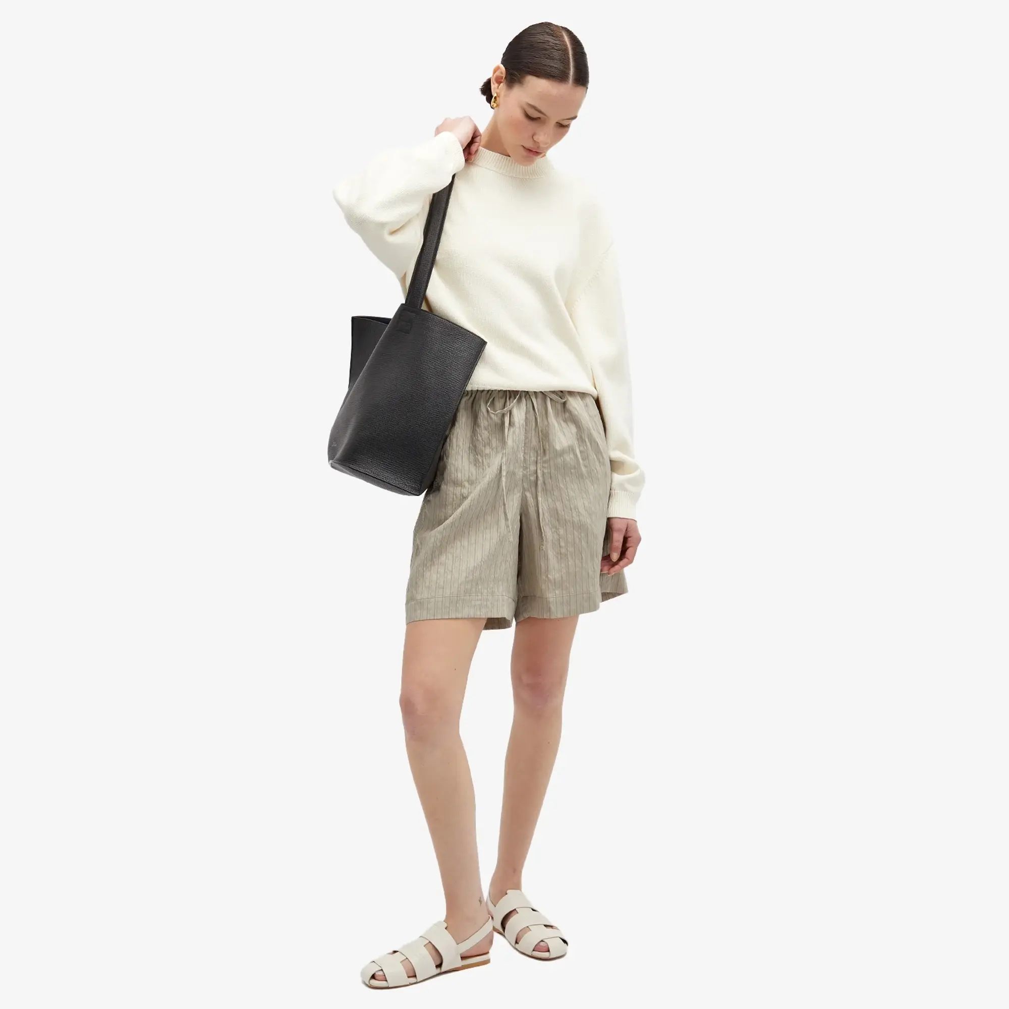 Studio Nicholson Women's Tie Front Short Pebble And Black