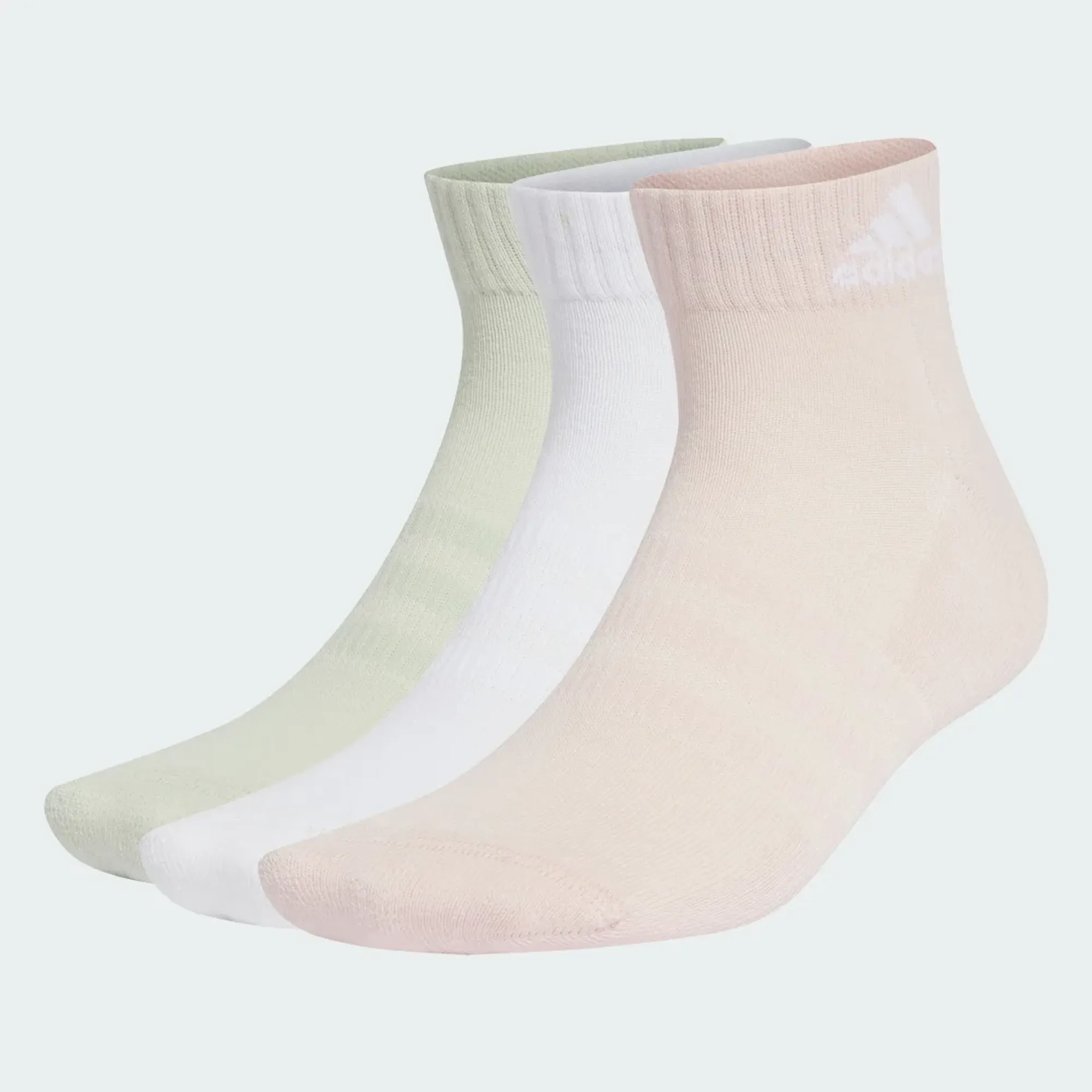 Adidas Training 3 Pack Ankle Socks In Pastel Colours-Multi