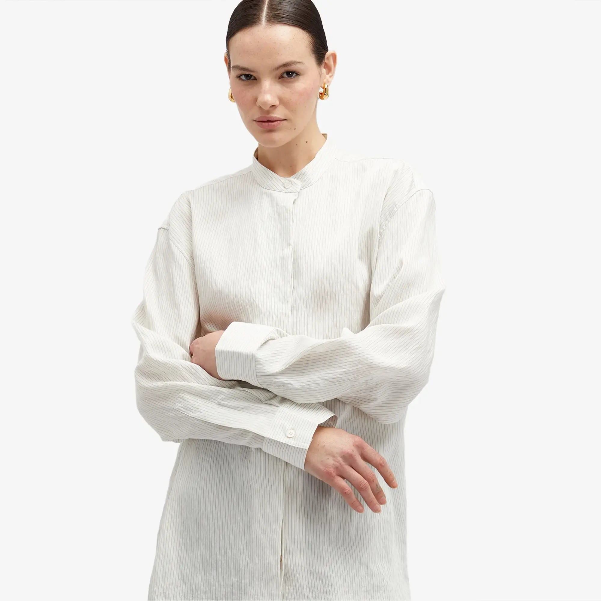 Studio Nicholson Women's Bib Front Shirt Black And White