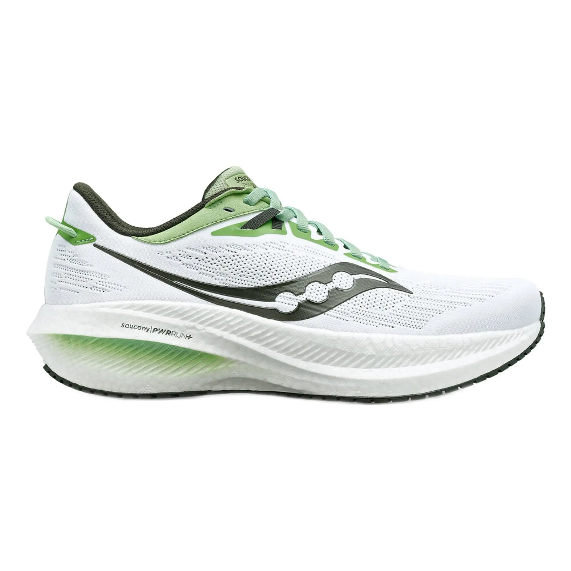 Saucony Triumph 21 Neutral Running Shoe Men White Green S20881 31 FOOTY.COM