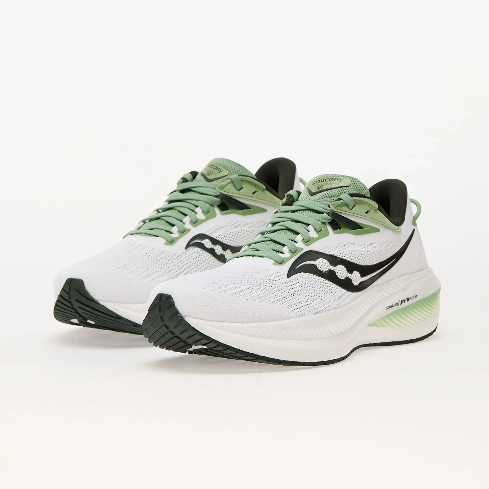 Saucony Triumph 21 Neutral Running Shoe Men White Green S20881 31 FOOTY.COM