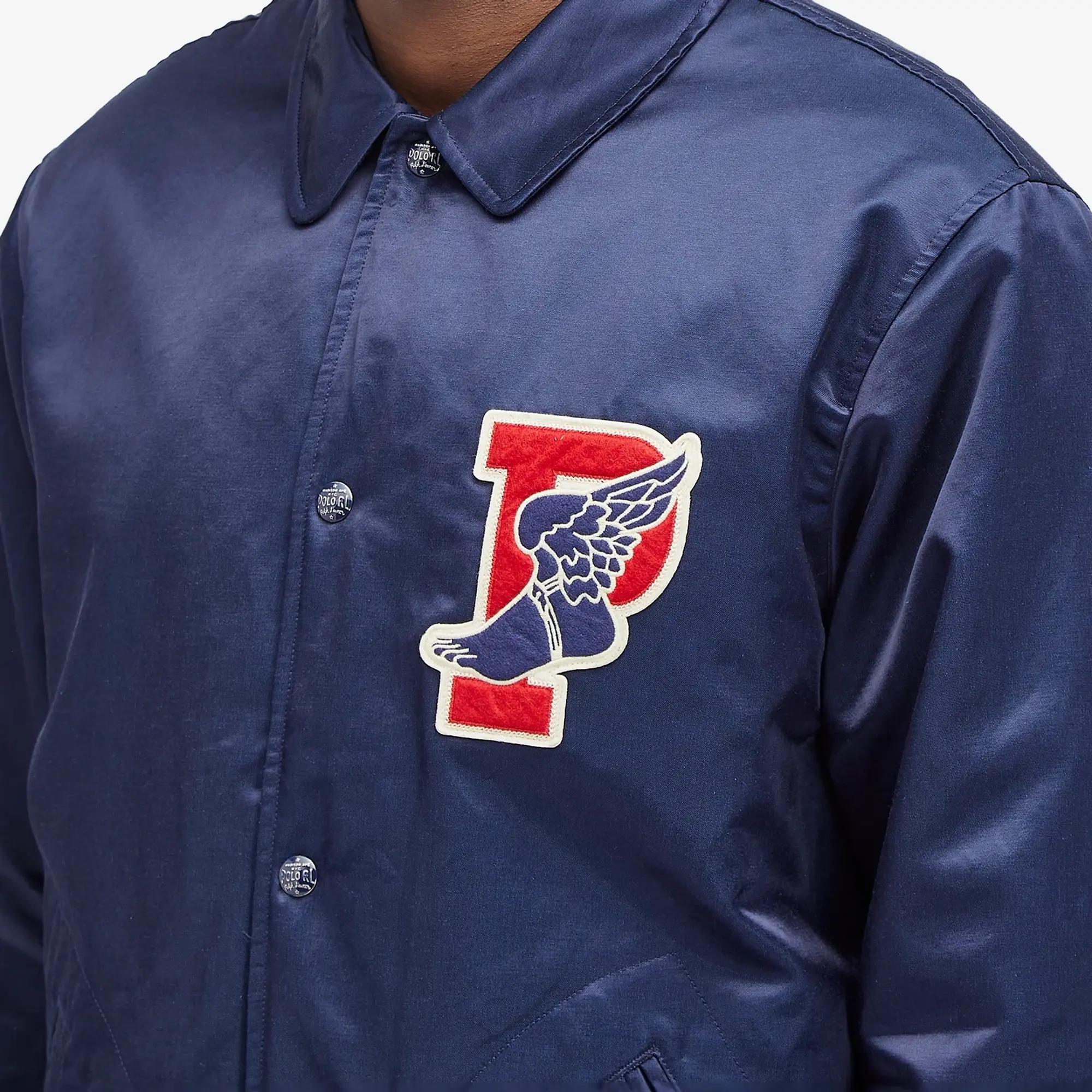 Polo Ralph Lauren Men's College Logo Coach jacket Newport Navy