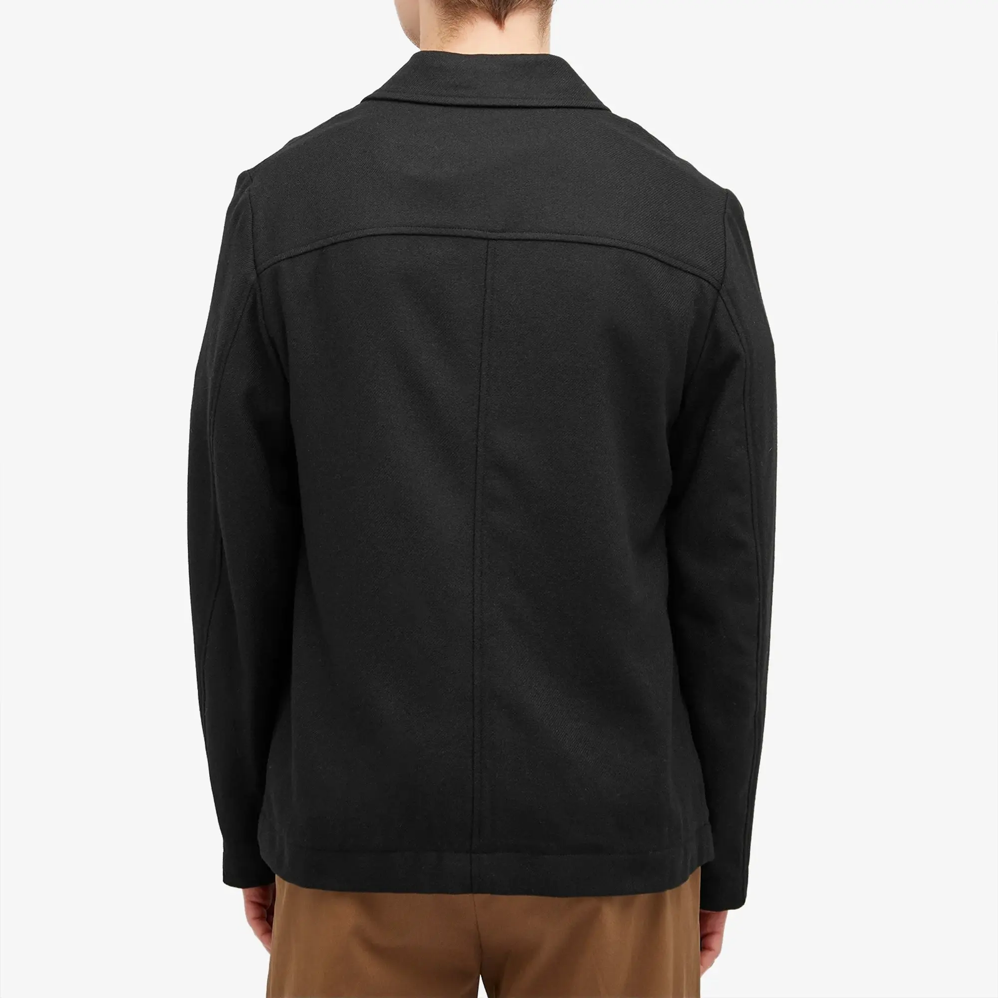 Dries Van Noten Men's Callop Wool Cashmere Shirt Jacket Black