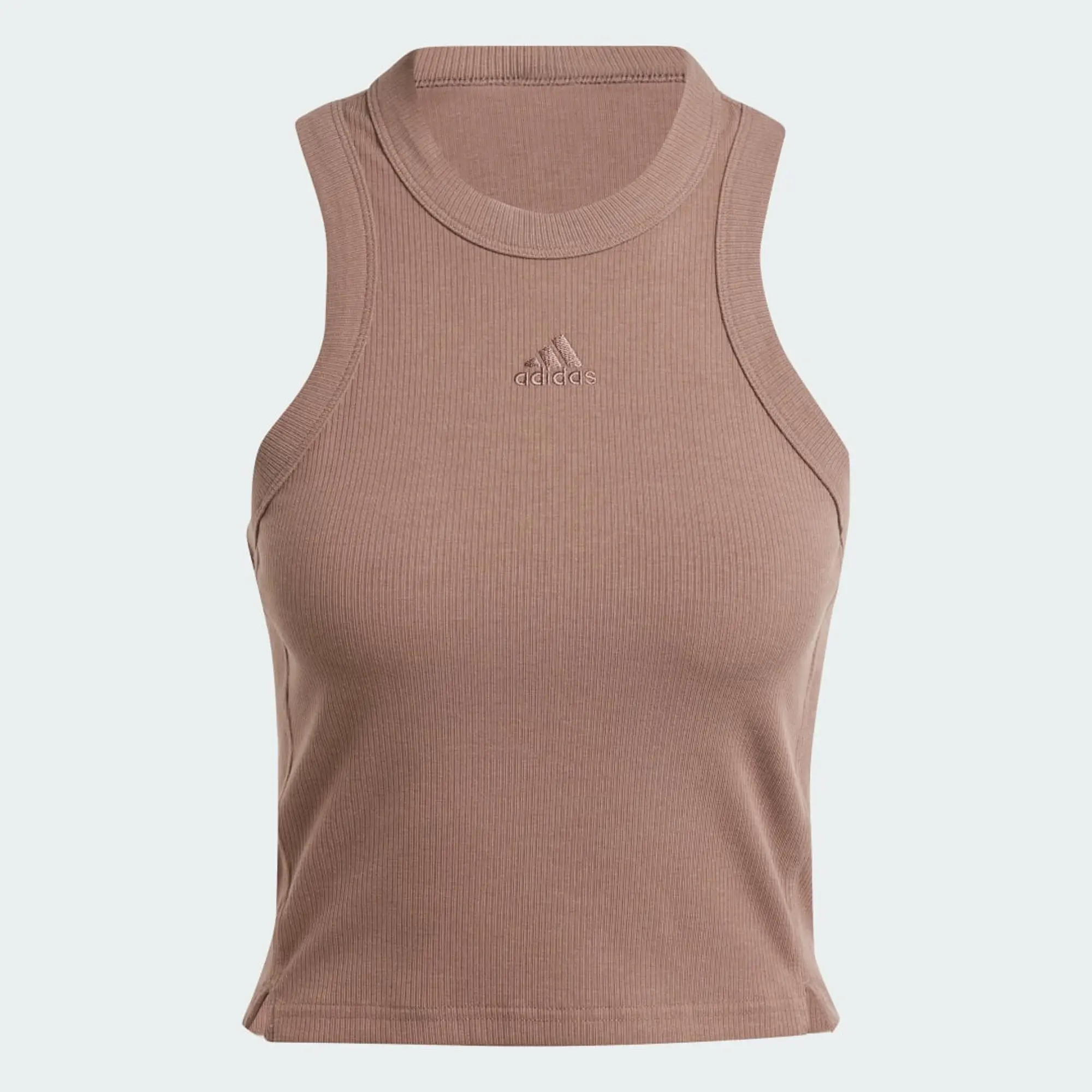 adidas Lounge Ribbed Crop Tank Top