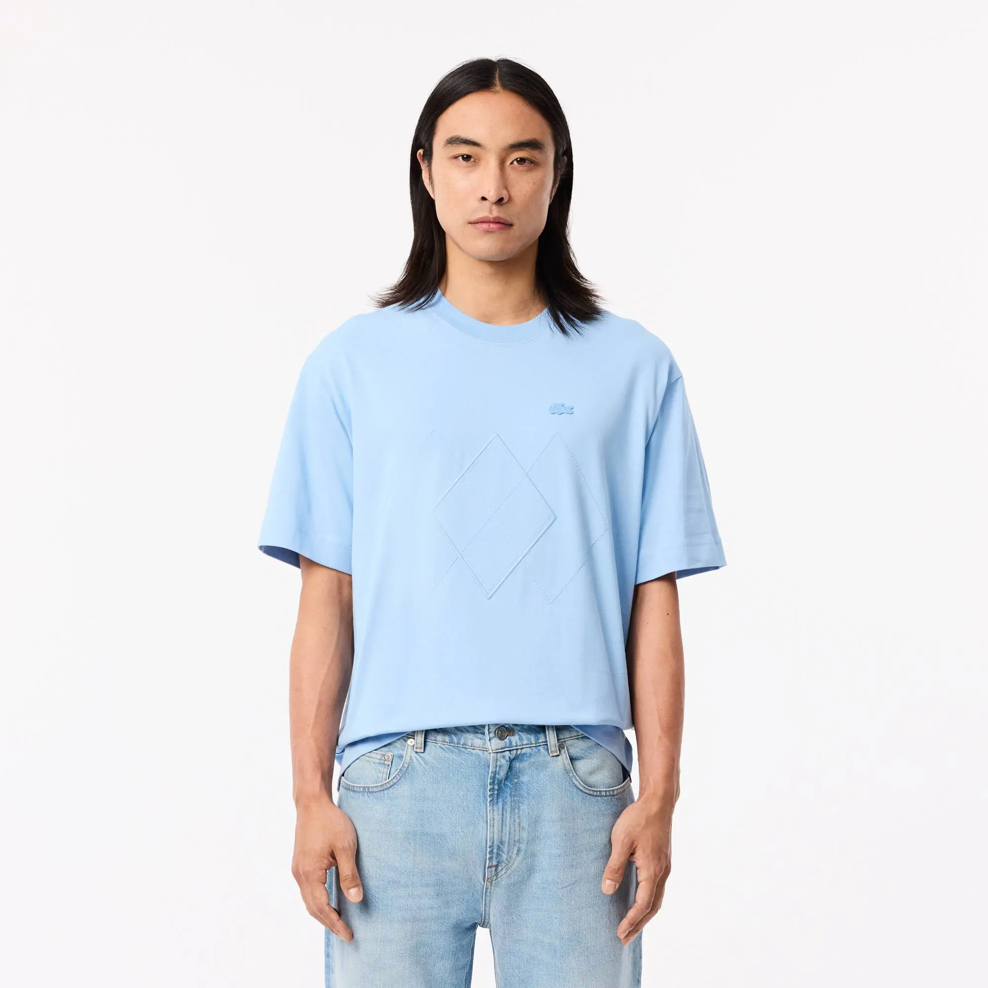 Lacoste Loose Fit Heavy Cotton T-shirt - Pale Blue