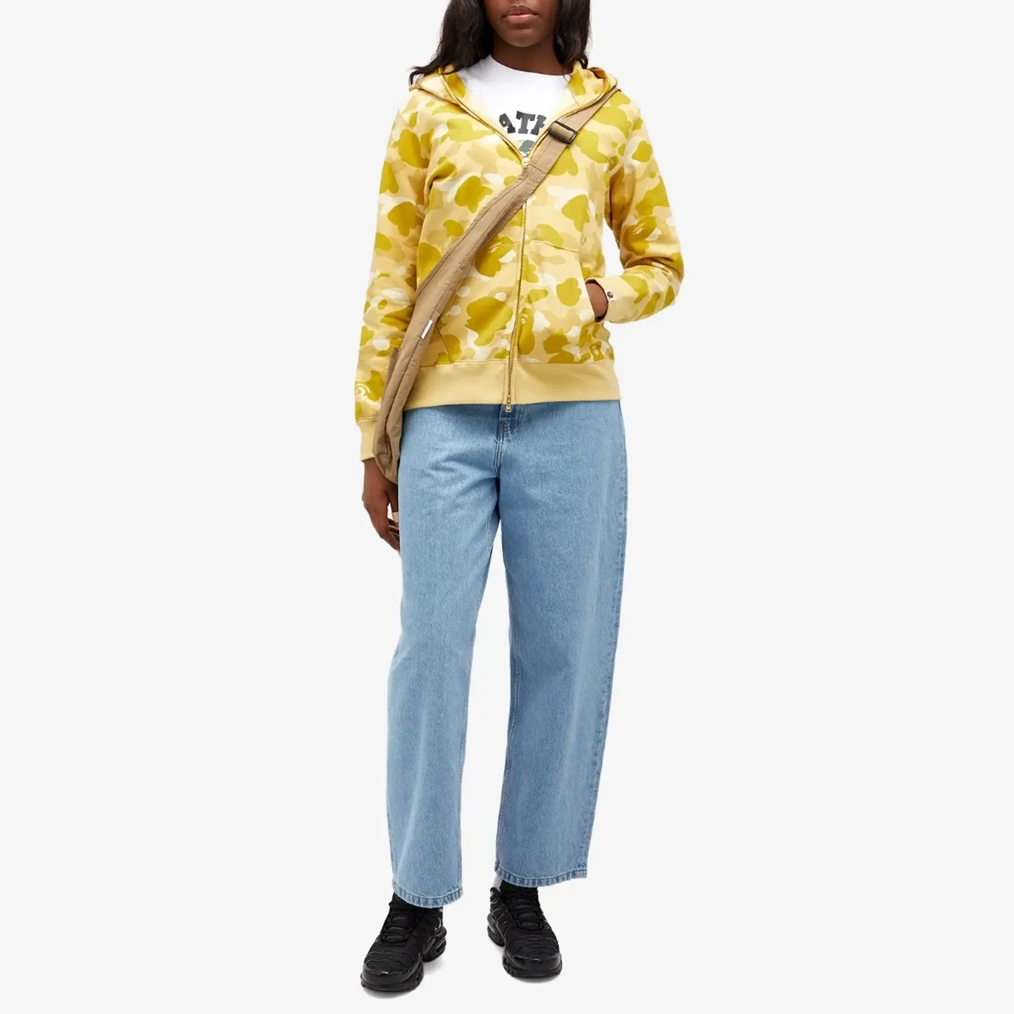A Bathing Ape Women's Camo Shark Full Zip Hoodie Yellow
