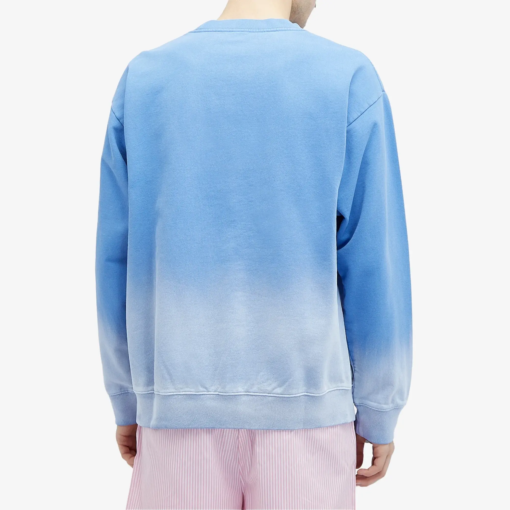 Sporty & Rich Wellness Ivy Crewneck Dip Dye Men Sweatshirts Blue