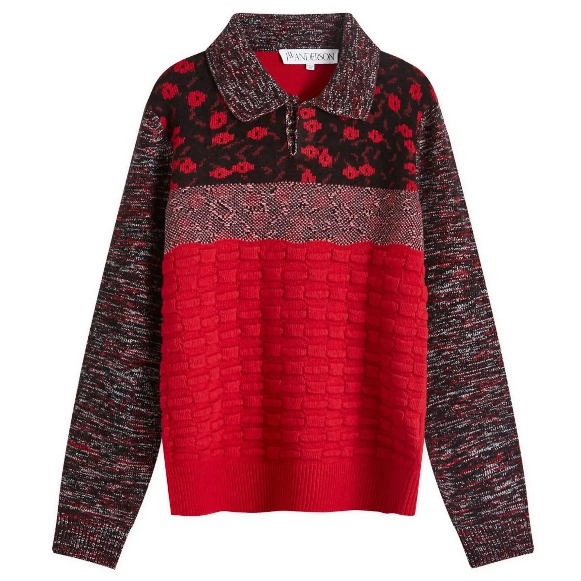 JW Anderson Men's Multi Stitch Polo Bright Red