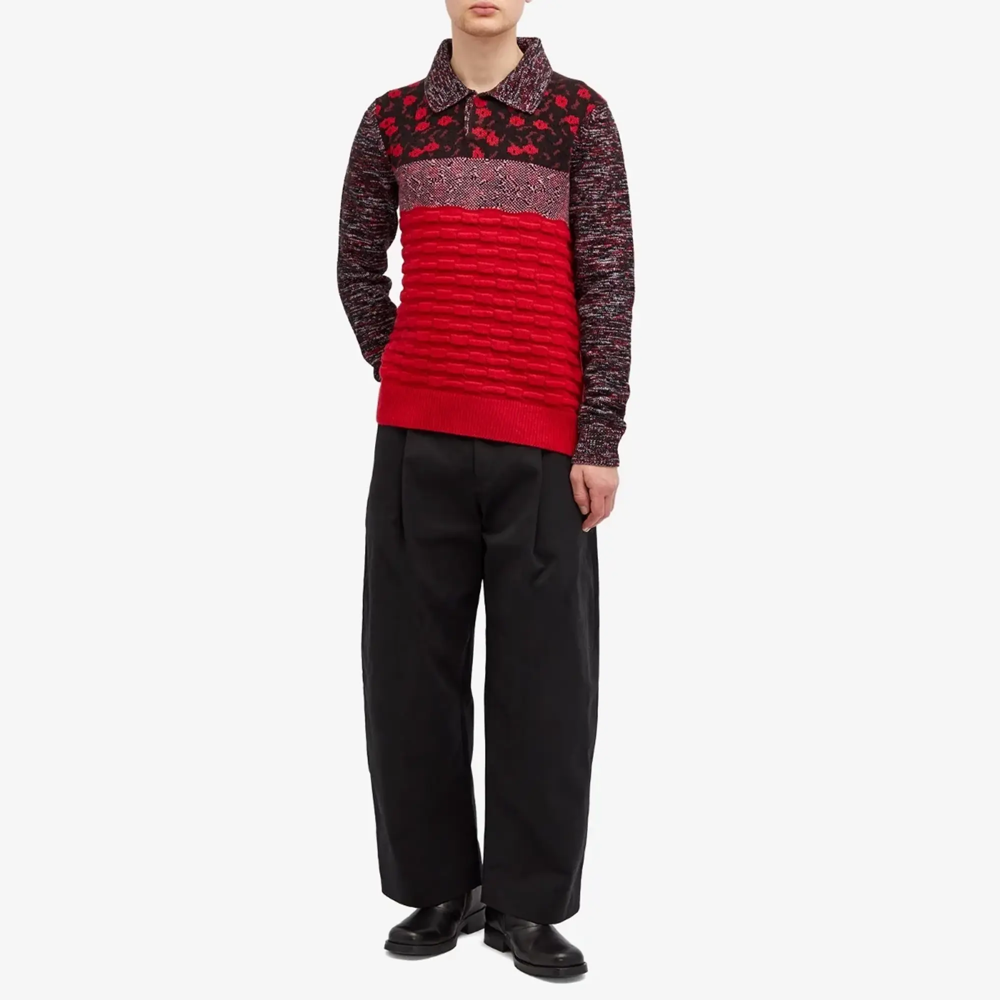 JW Anderson Men's Multi Stitch Polo Bright Red
