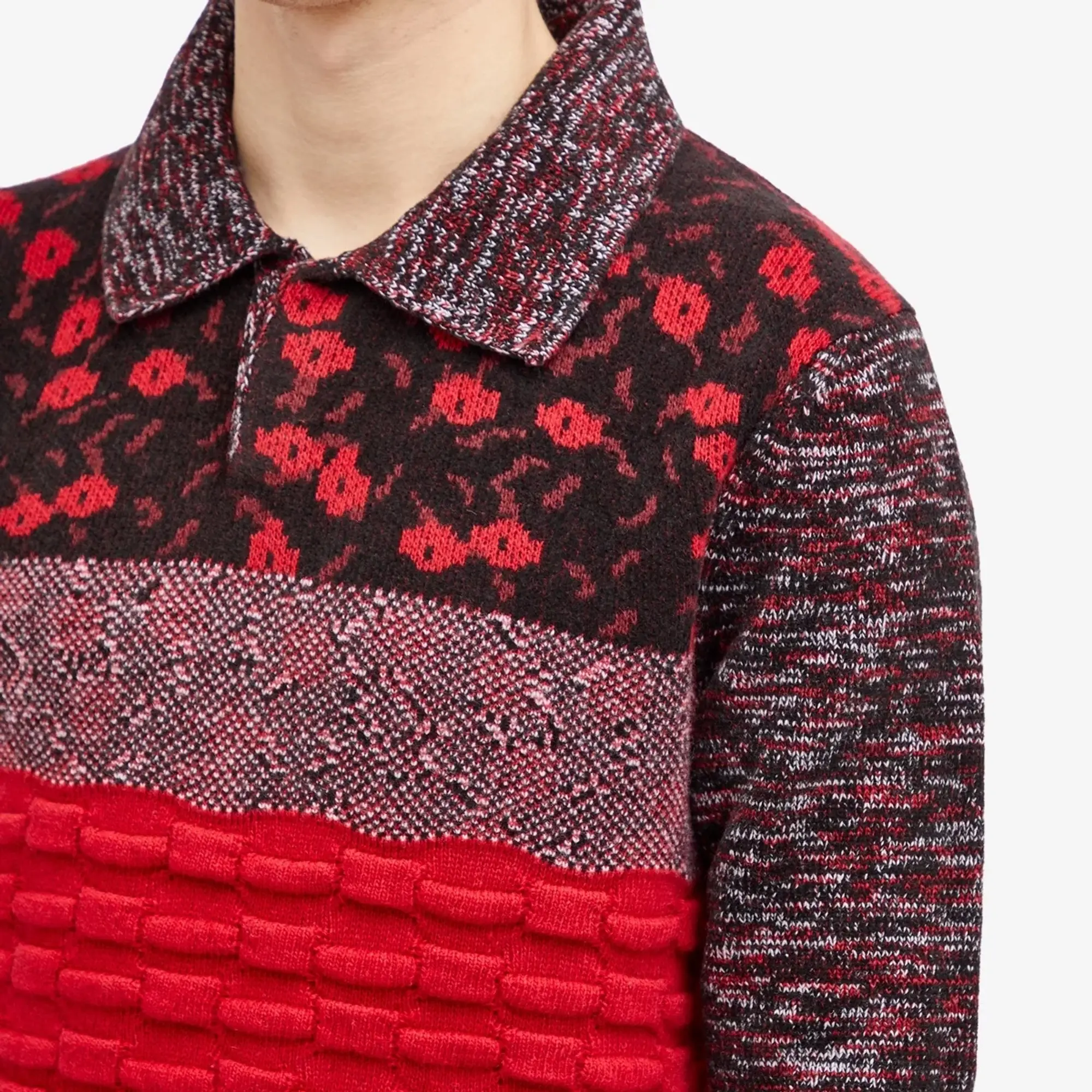 JW Anderson Men's Multi Stitch Polo Bright Red