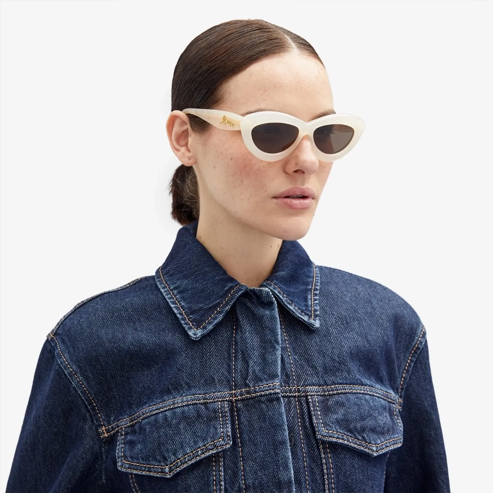 Loewe Eyewear Women's Cat-Eye Sunglasses Ivory