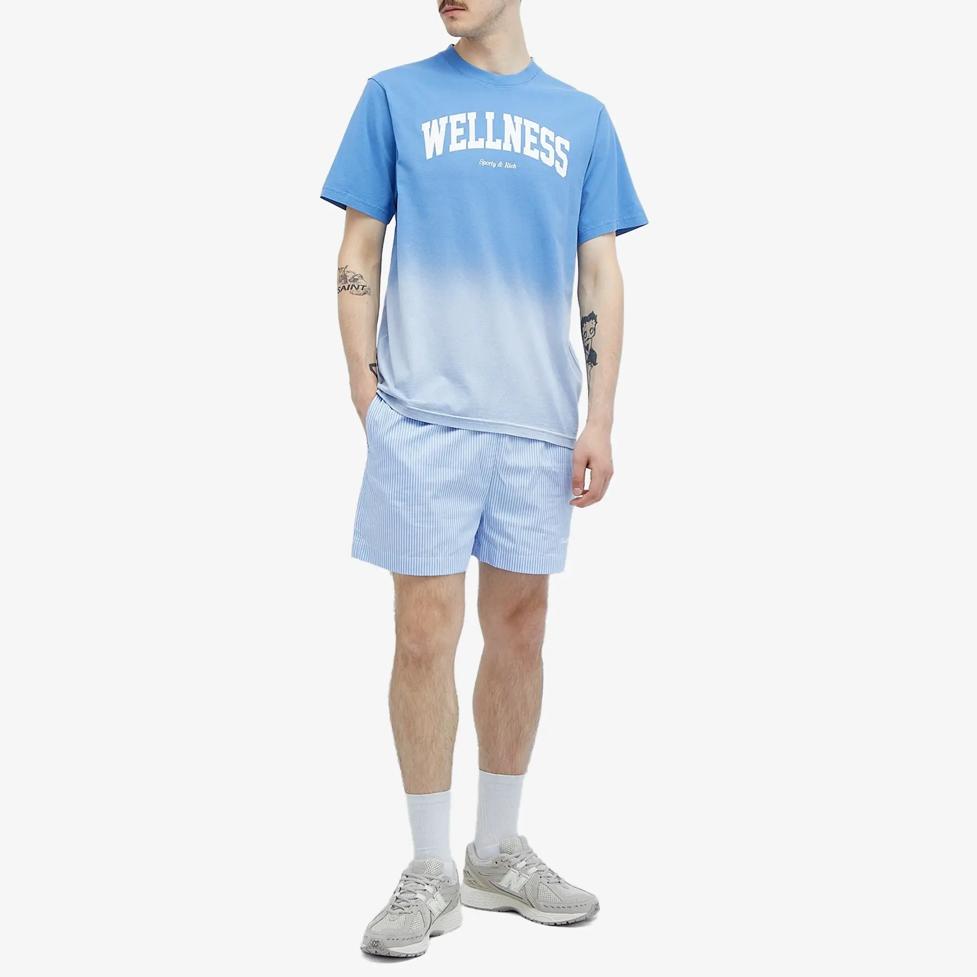 Sporty & Rich Wellness Ivy T-Shirt Dip Dye Blue