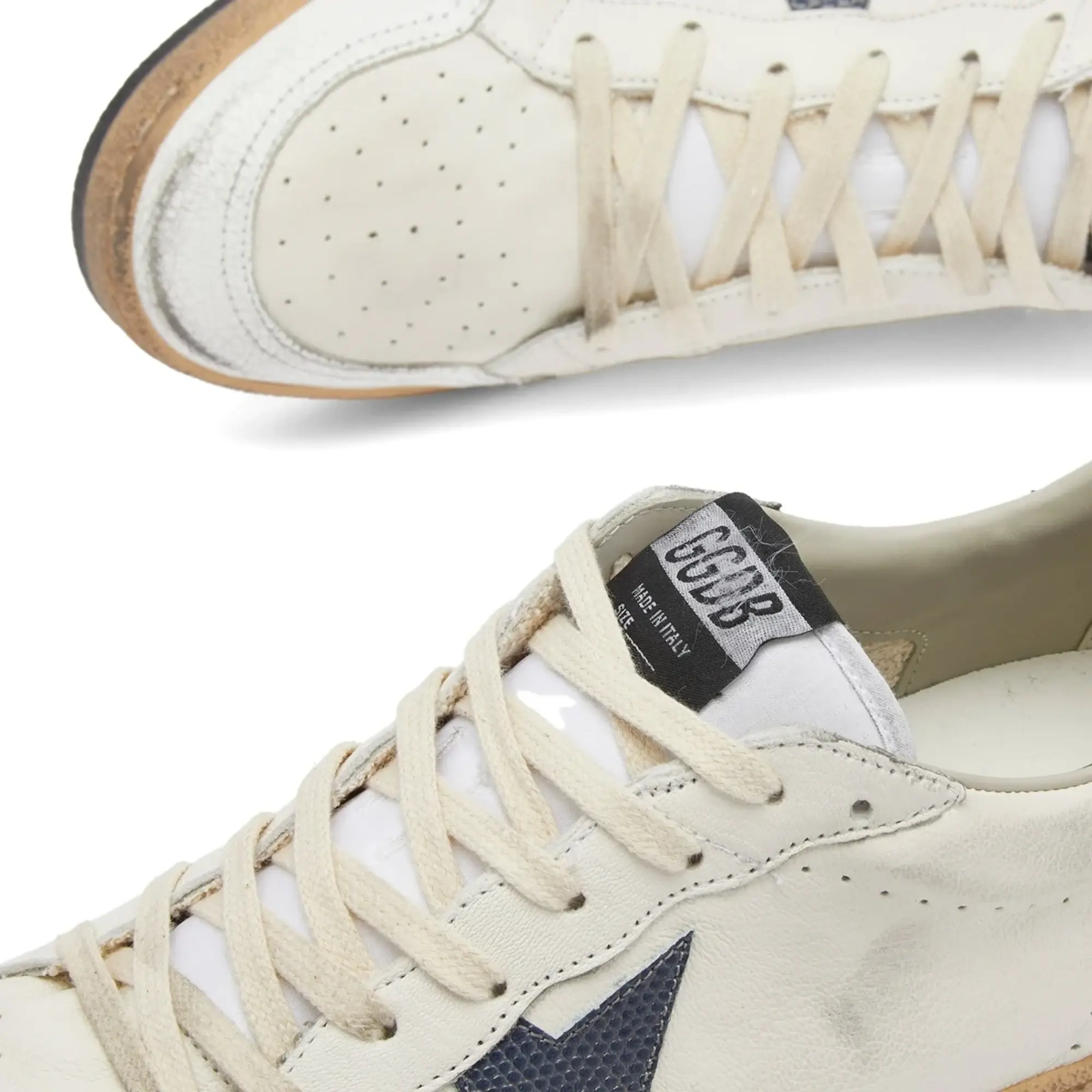 Golden Goose Men's Ball Star Leather Sneaker White/Dusty Blue