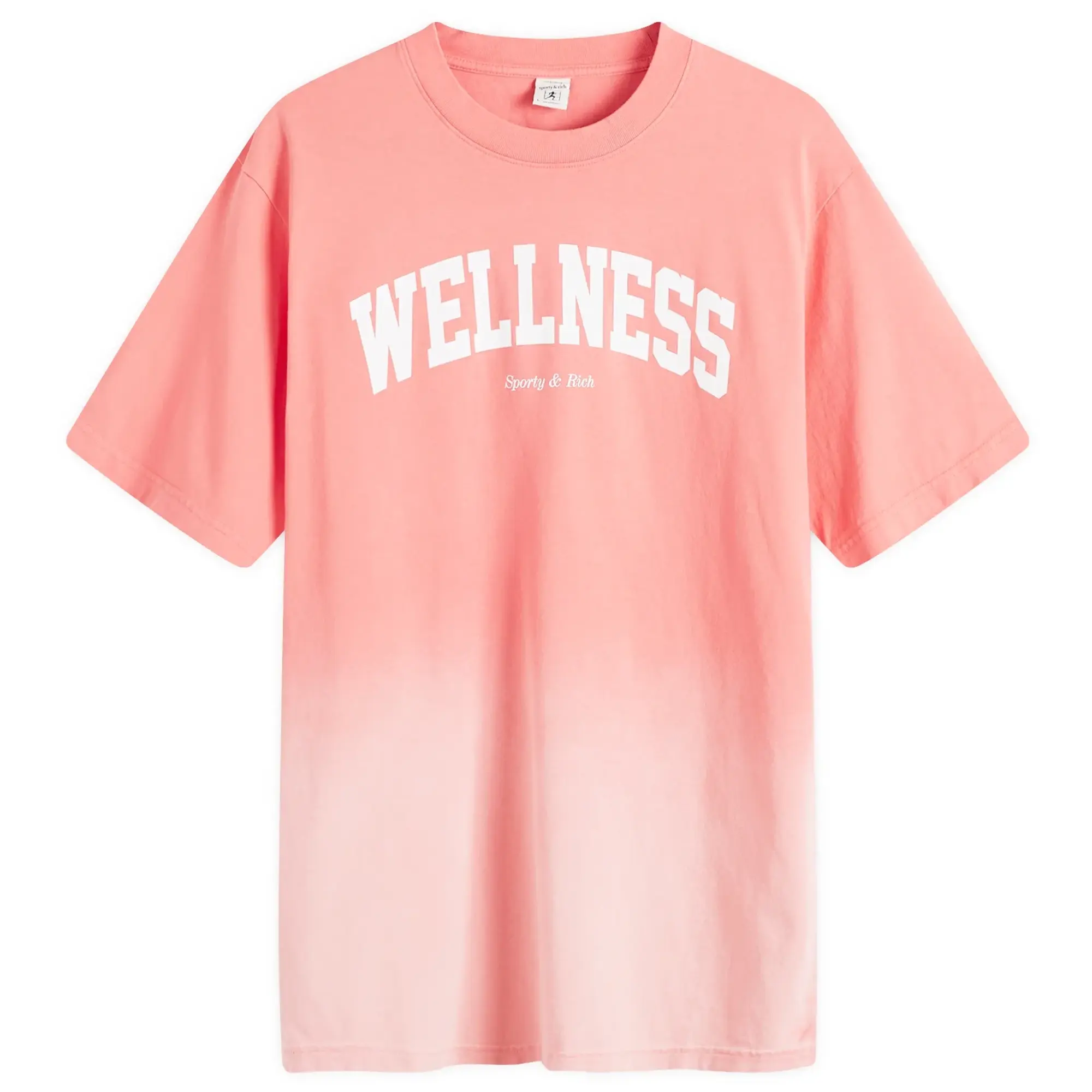 Sporty & Rich Wellness Ivy T-Shirt Dip Dye Men Shortsleeves Pink