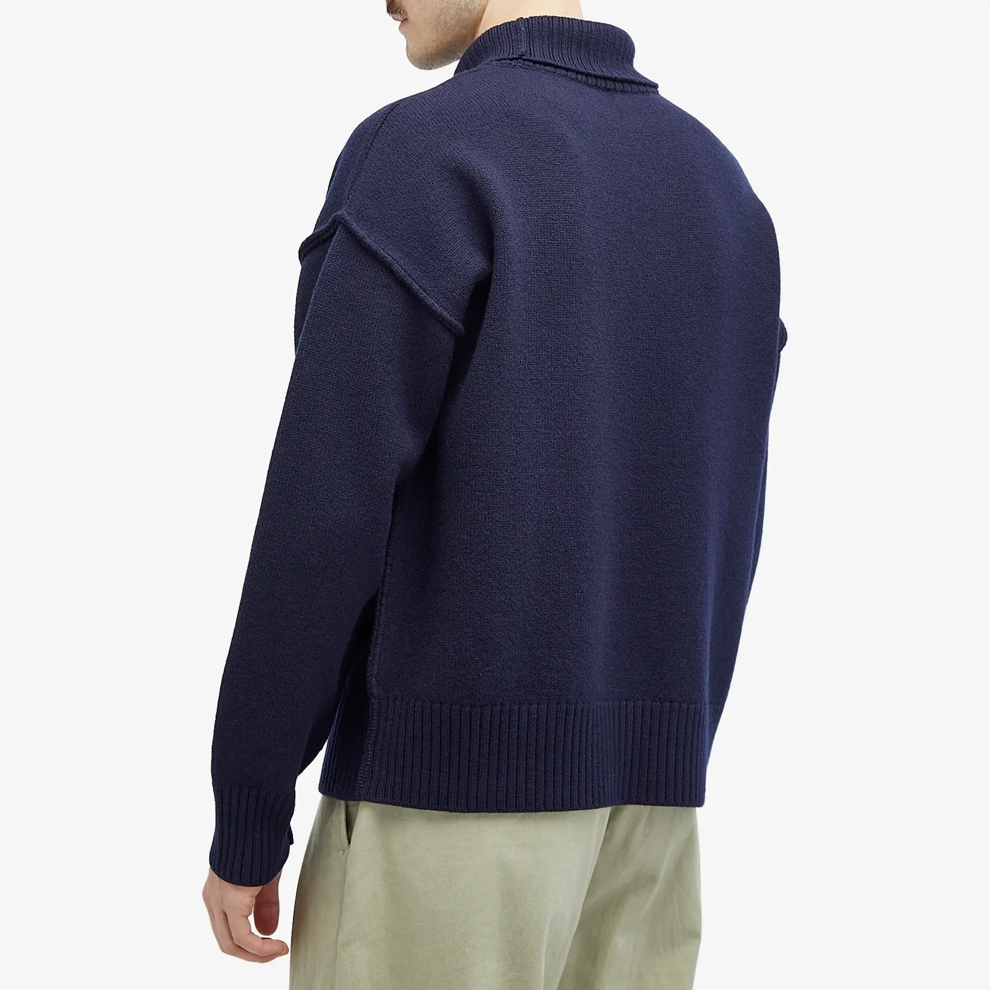 AMI Paris Men's Large A Heart Crew Neck Jumper Navy/Red
