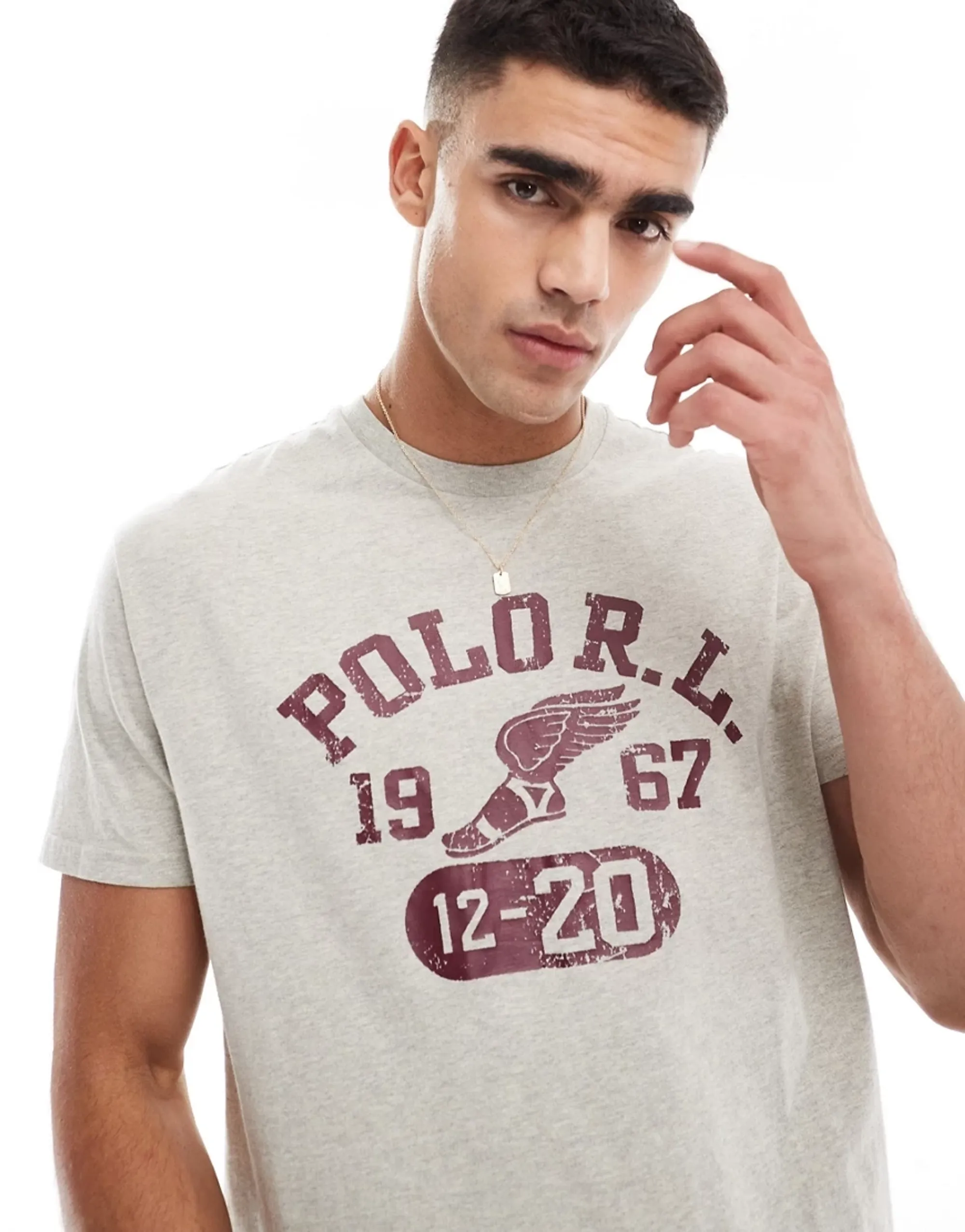 Polo Ralph Lauren Retro Collegiate Logo Print T-Shirt Classic 