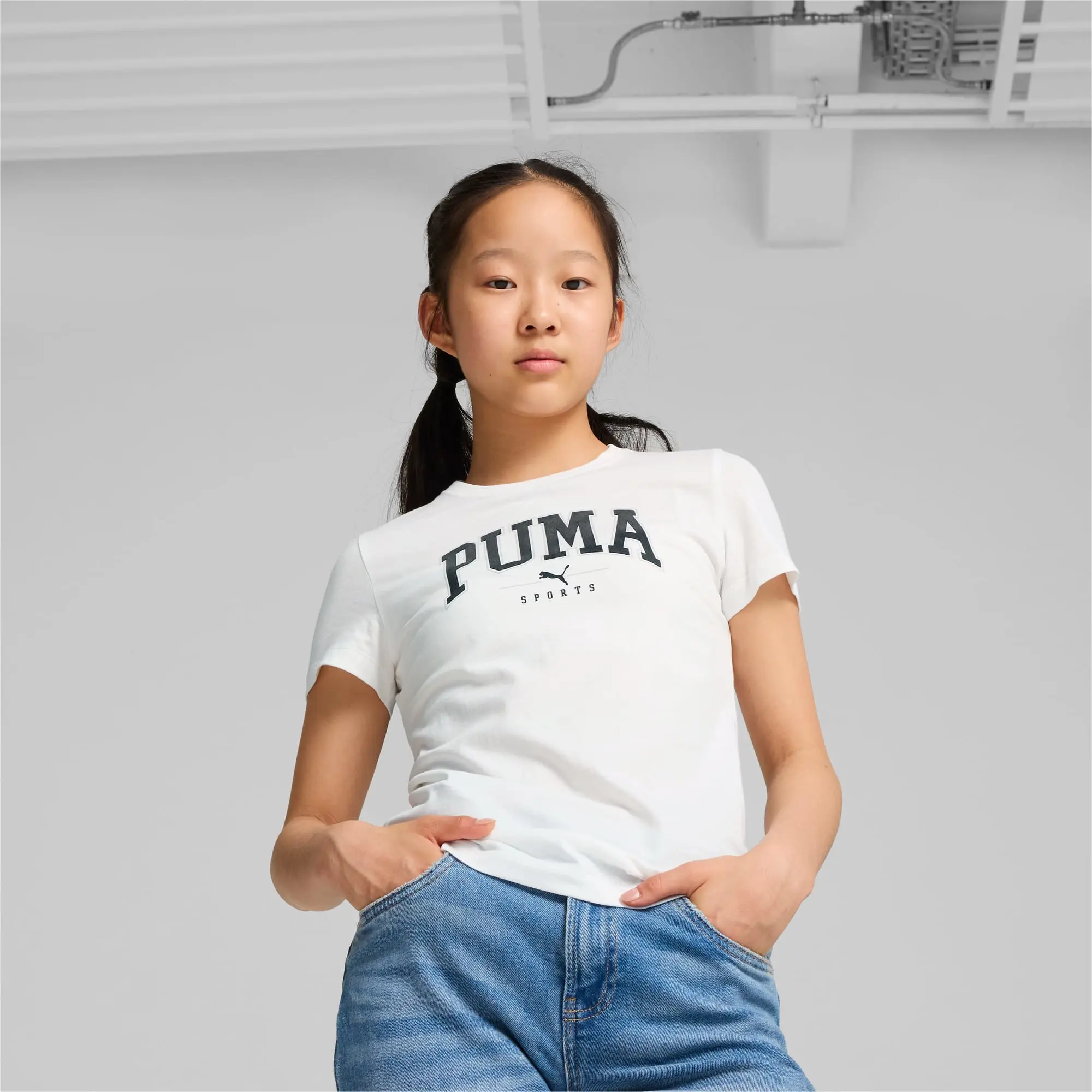 Puma Squad Tee G T-Shirt Unisex Kids - White