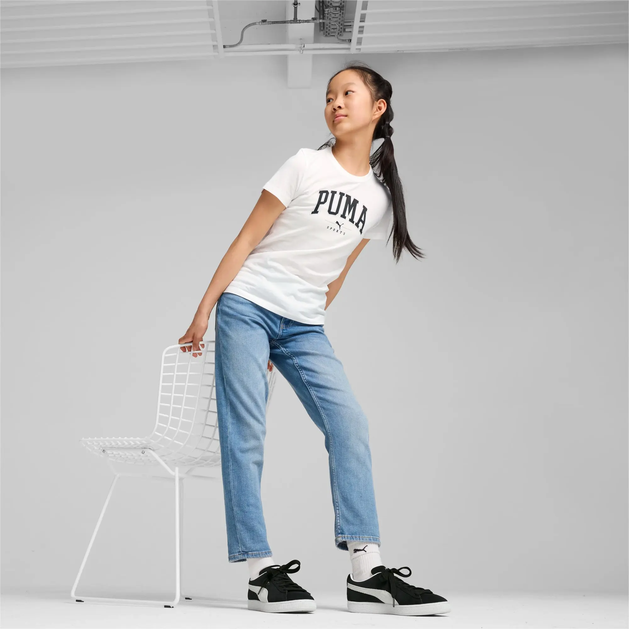 Puma Squad Tee G T-Shirt Unisex Kids - White