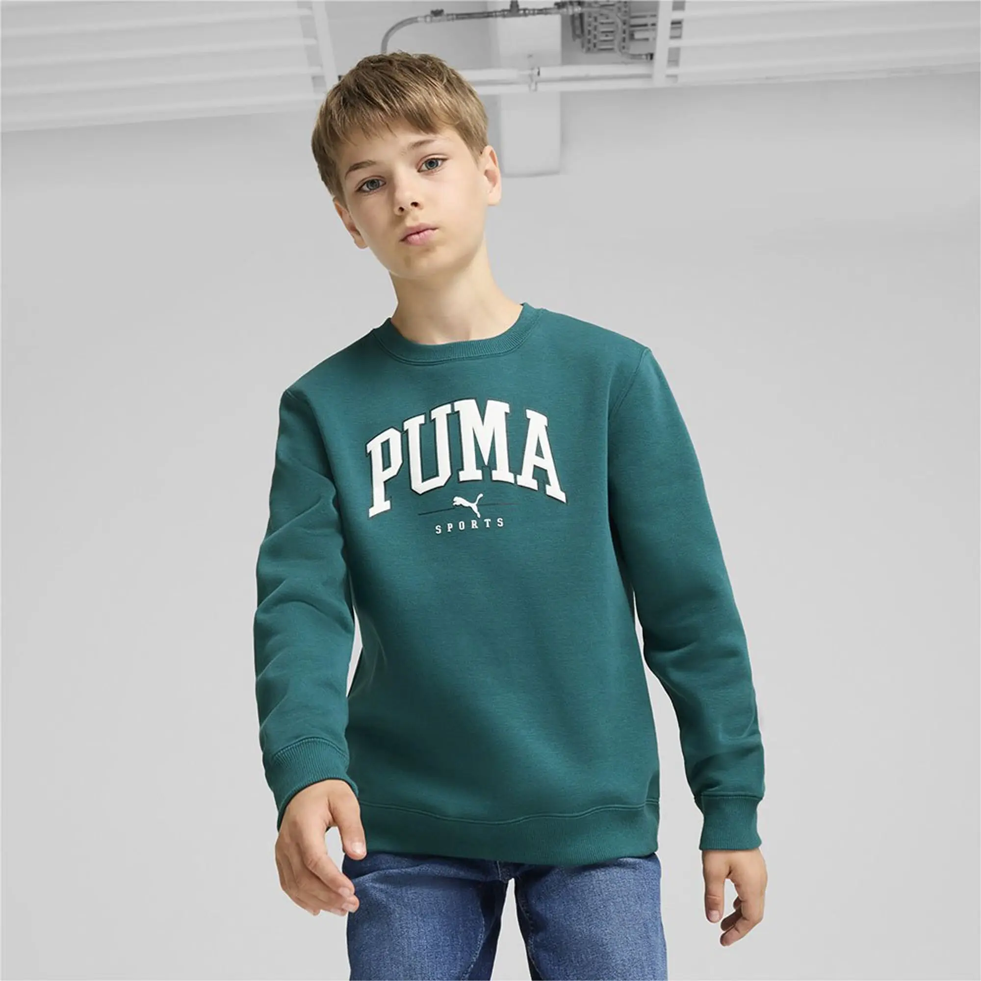 Puma SQUAD Boys Crew Top - Green